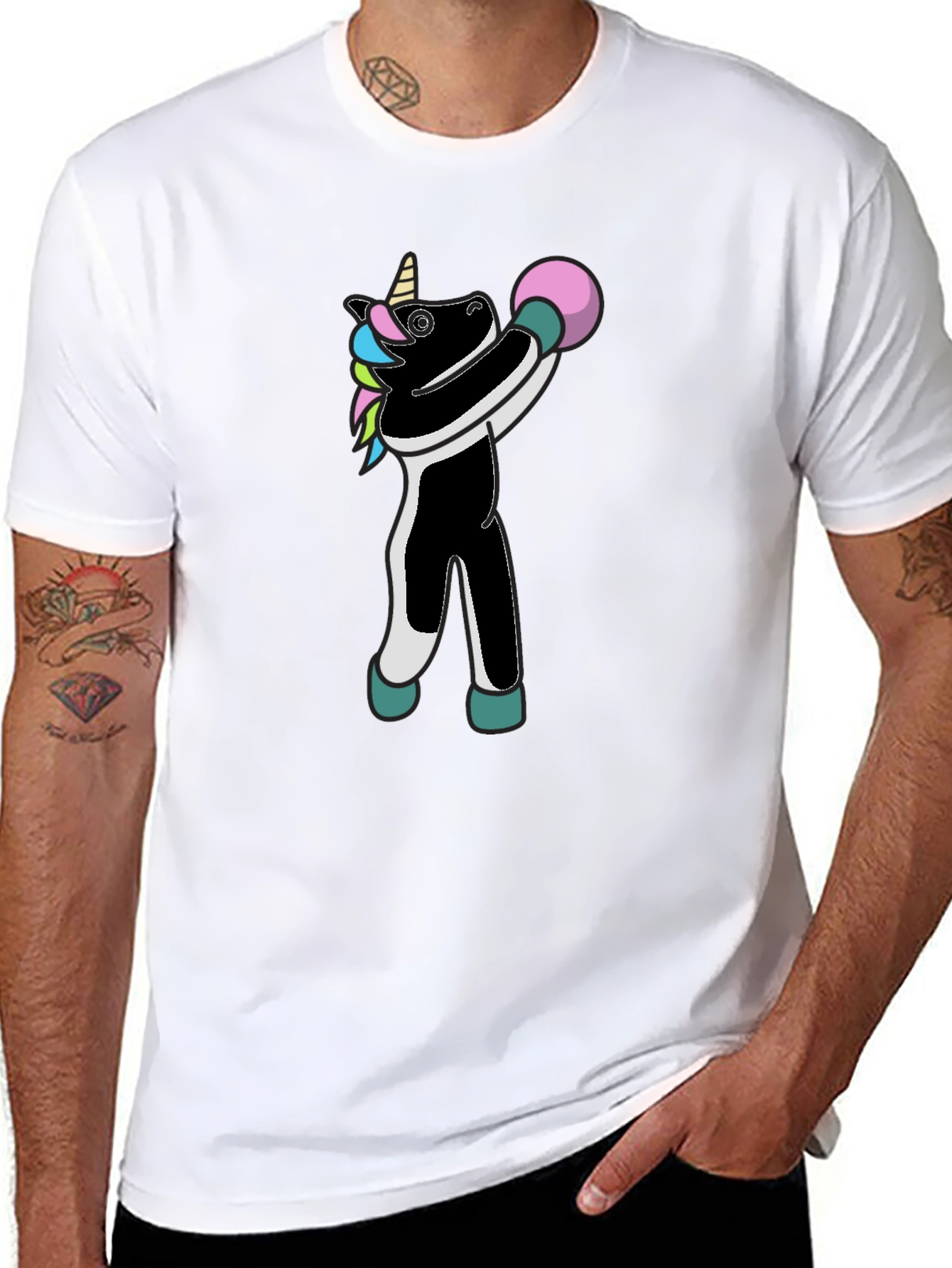 Black Unicorn Bowling T-Shirt - Strike a Pose! view 8
