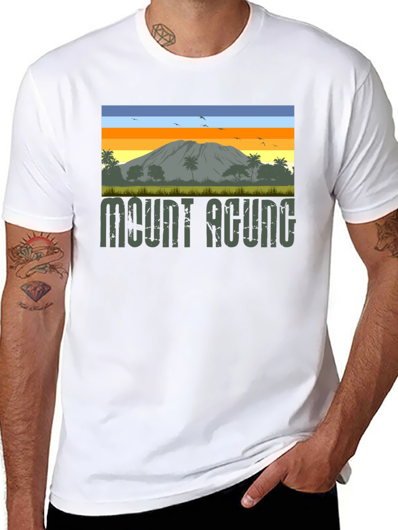 Black Mount Agung Graphic Tee - Nature Inspired T-Shirt view 8
