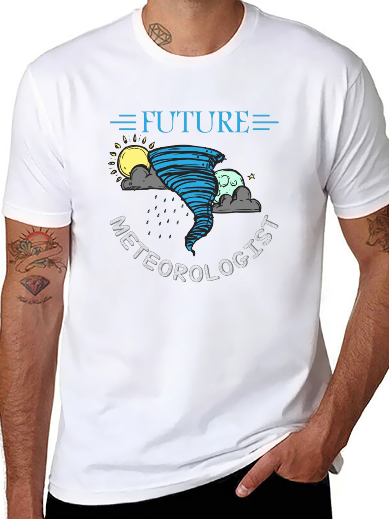 Black Future Meteorologist T-Shirt - Weather Science Tee view 8