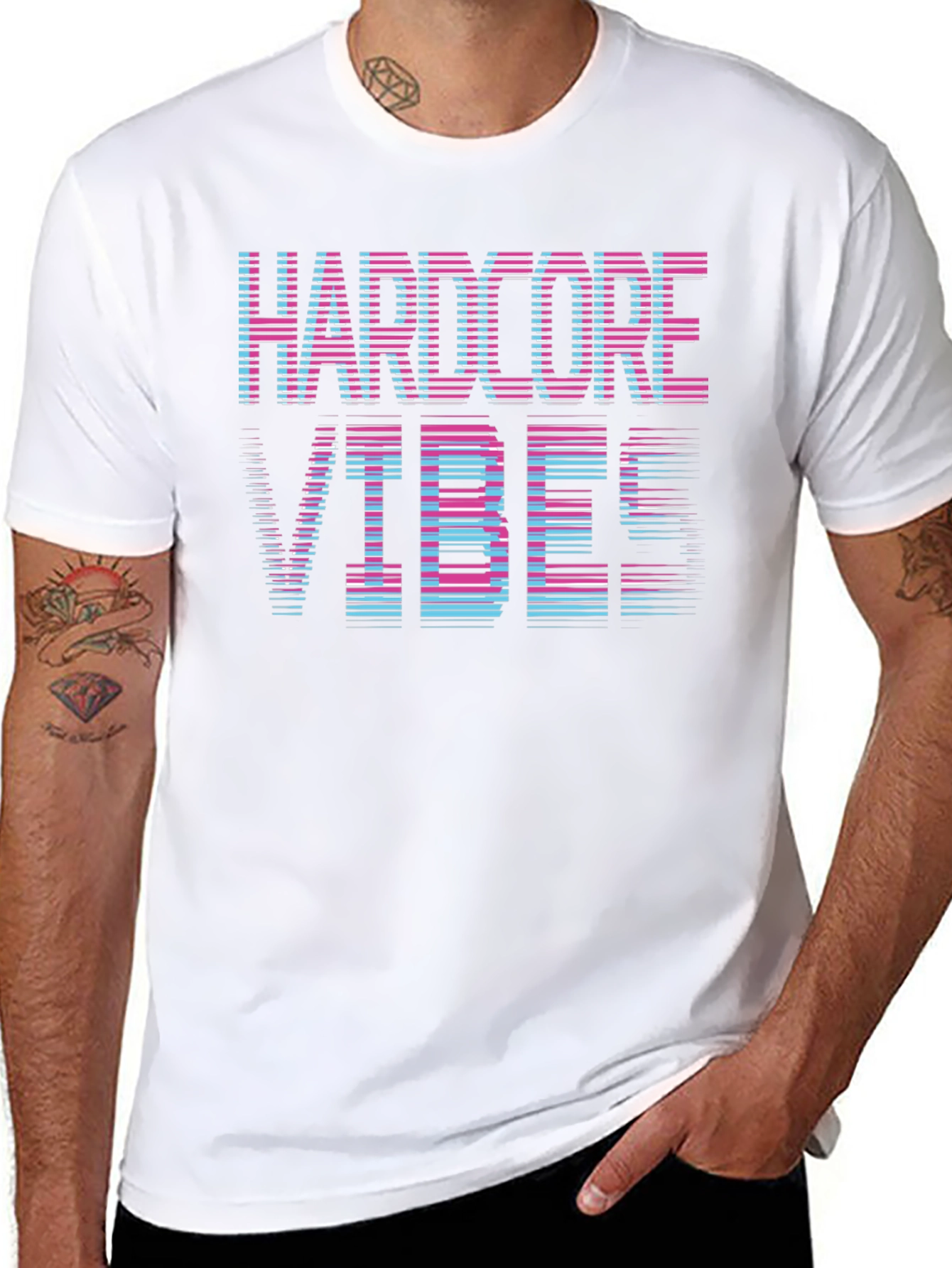 Black Hardcore Vibes Graphic T-Shirt view 8