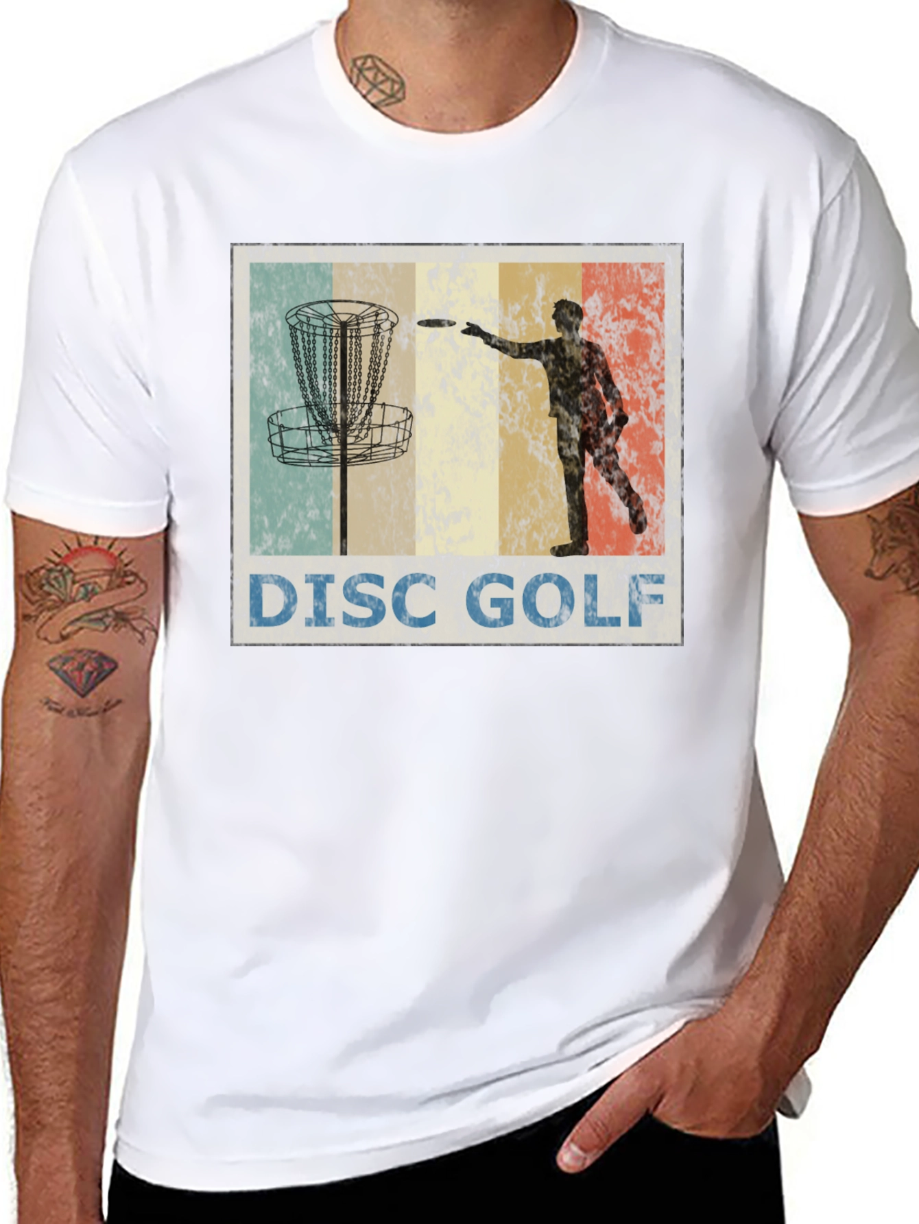 Black Vintage Disc Golf T-Shirt - Retro Style view 8
