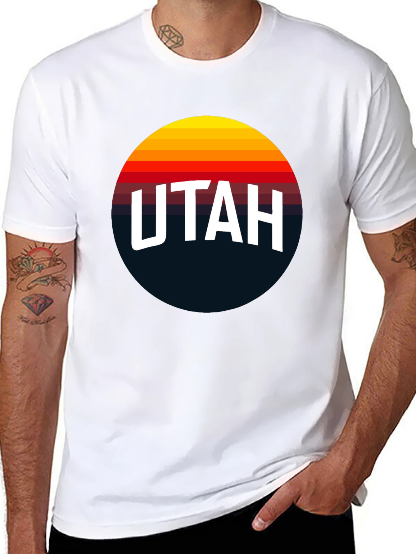 Black Retro Utah Graphic Tee - Classic Design T-Shirt view 8