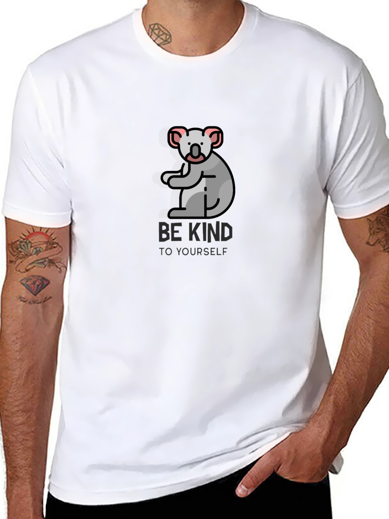 Black Be Kind Koala Black T-Shirt view 8