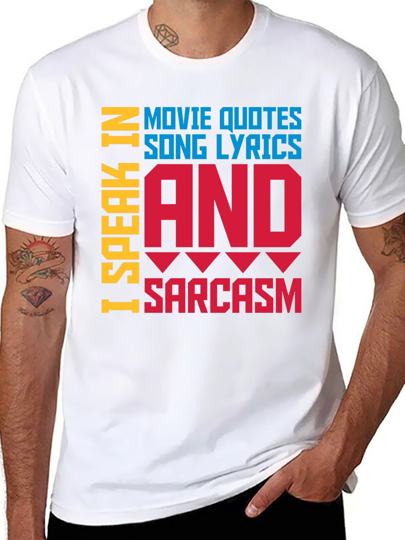 Black Speak In Movie Quotes, Song Lyrics & Sarcasm T-Shirt view 8