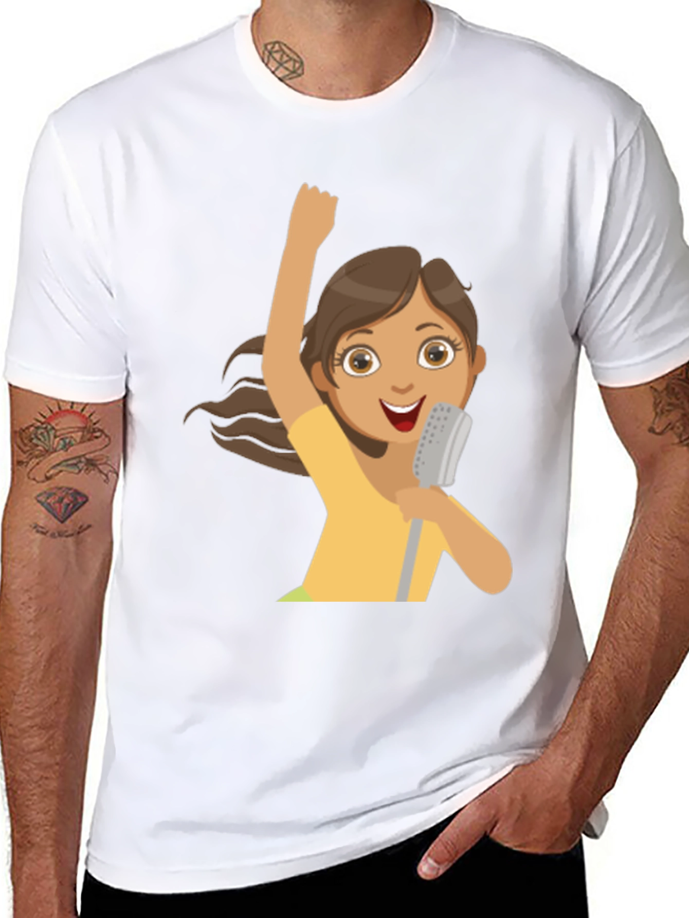 Black Singing Girl Graphic Tee - Fun and Stylish! view 8