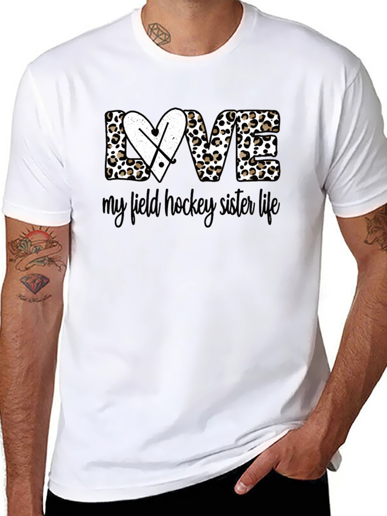 Field Hockey Sister Life T-Shirt - Leopard Print - 8