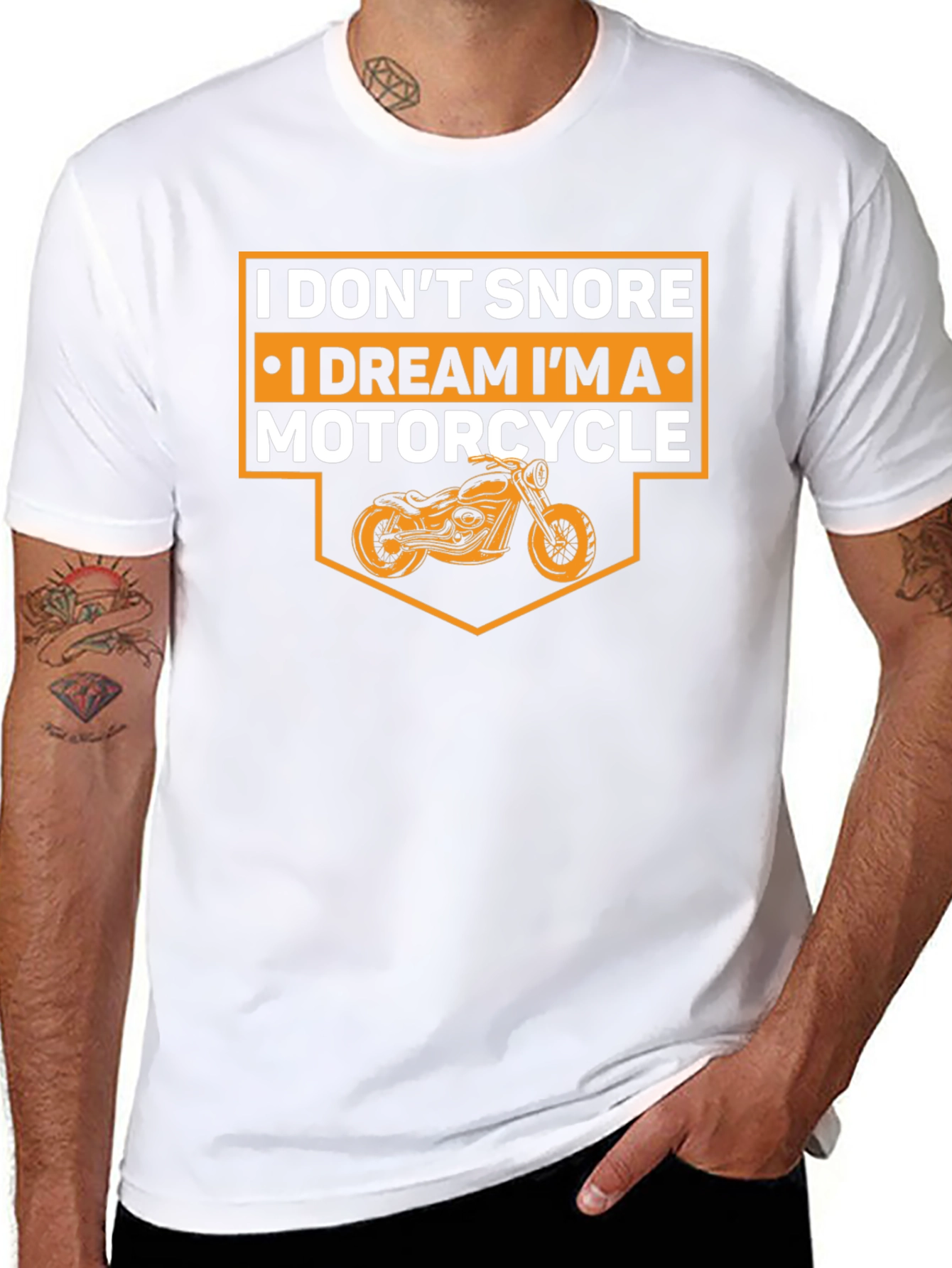Black I Don't Snore I Dream Motorcycle Graphic Tee view 8