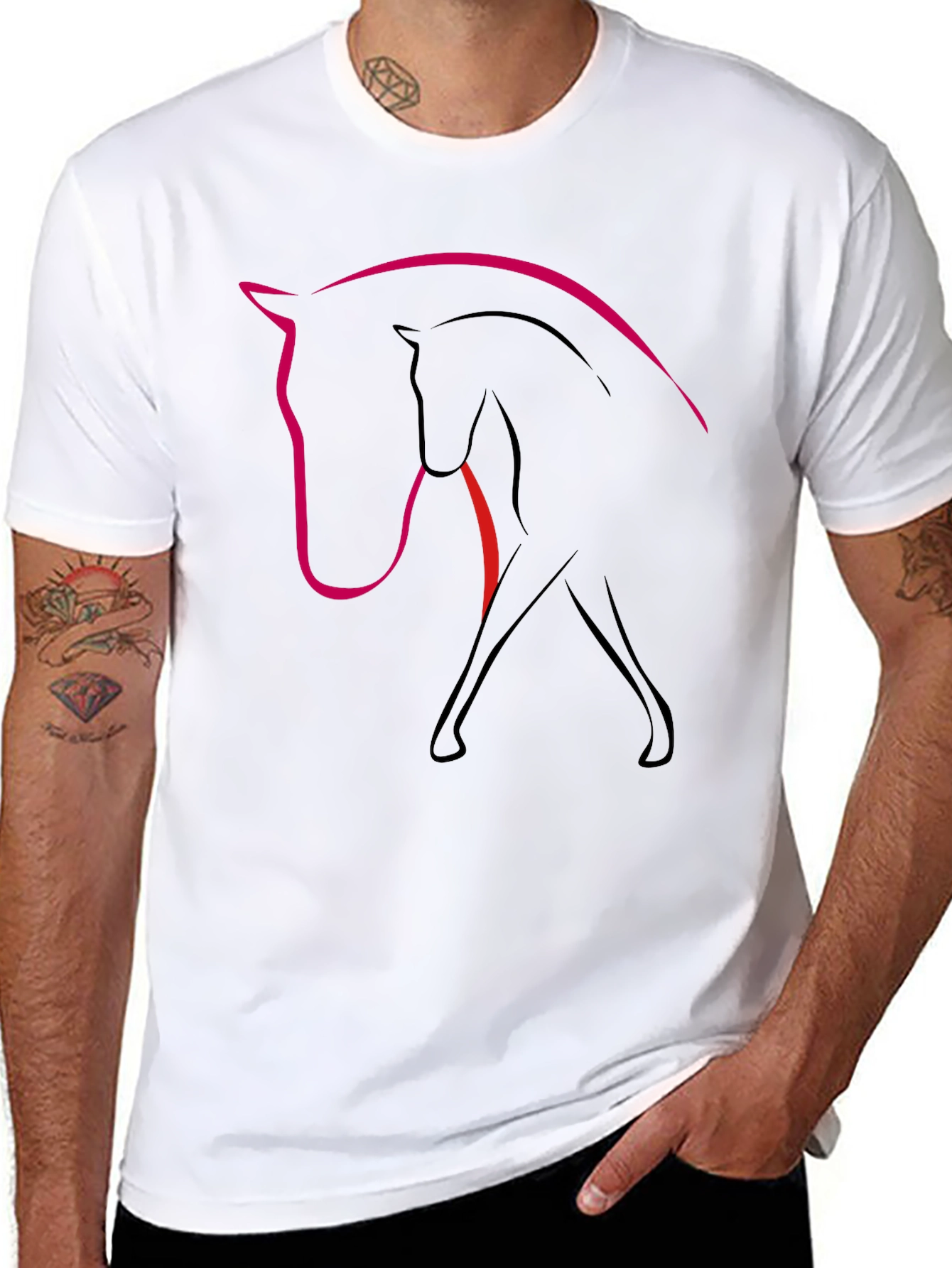 Black Horse Silhouette Graphic Tee - Modern Equestrian Style view 8