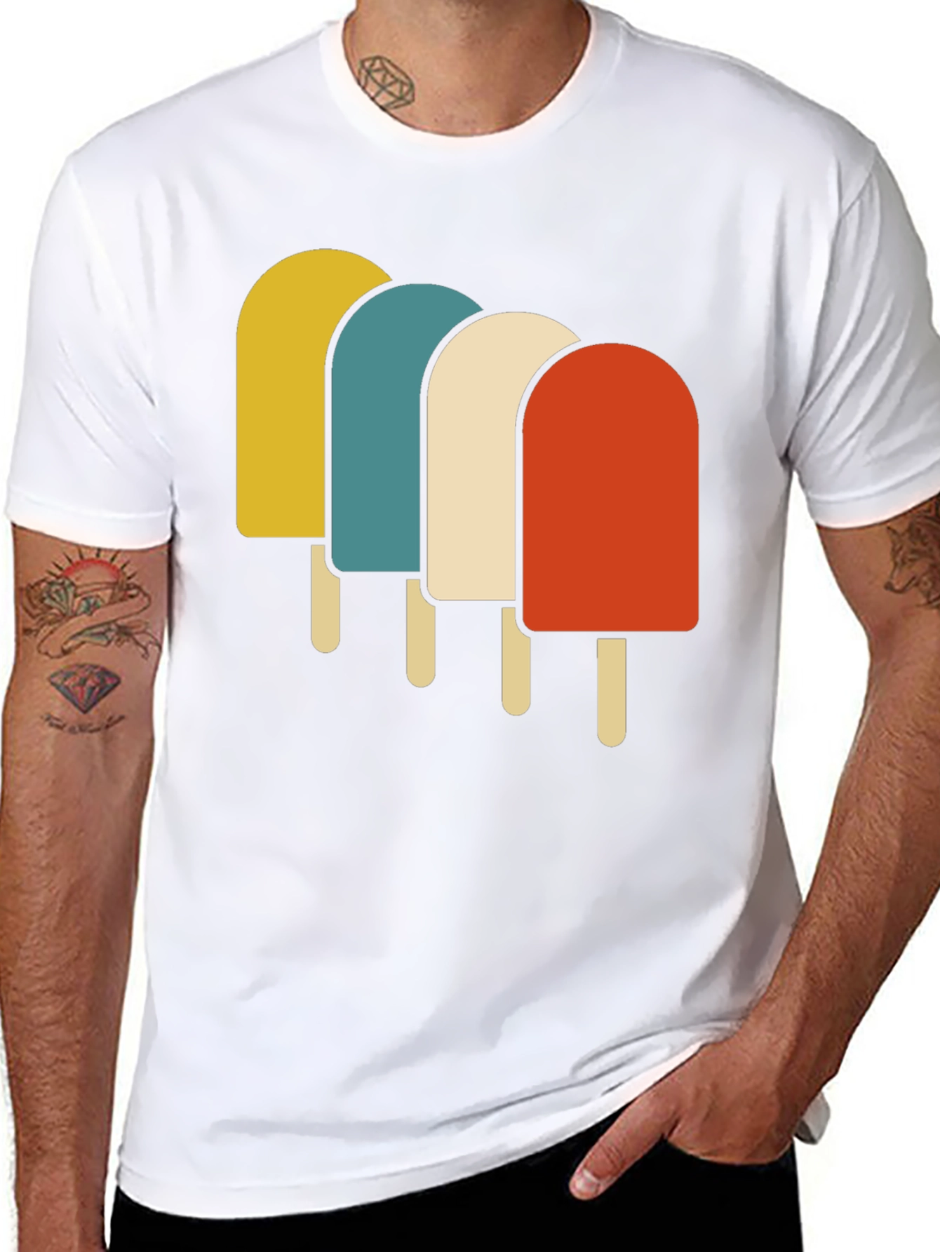 Black Retro Popsicle Graphic Tee - Cool Summer Vibes! view 8