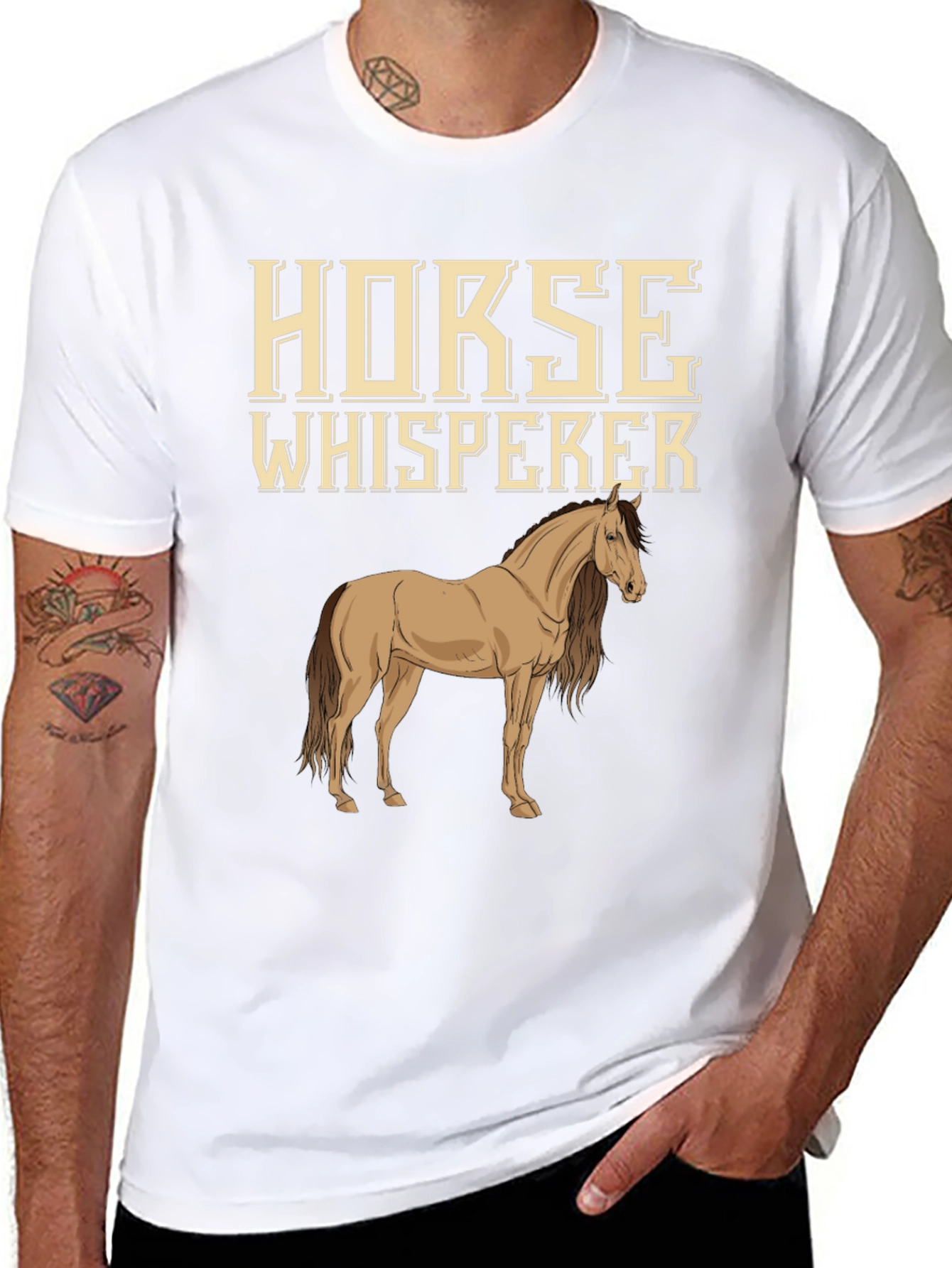Black Horse Whisperer Graphic T-Shirt view 8
