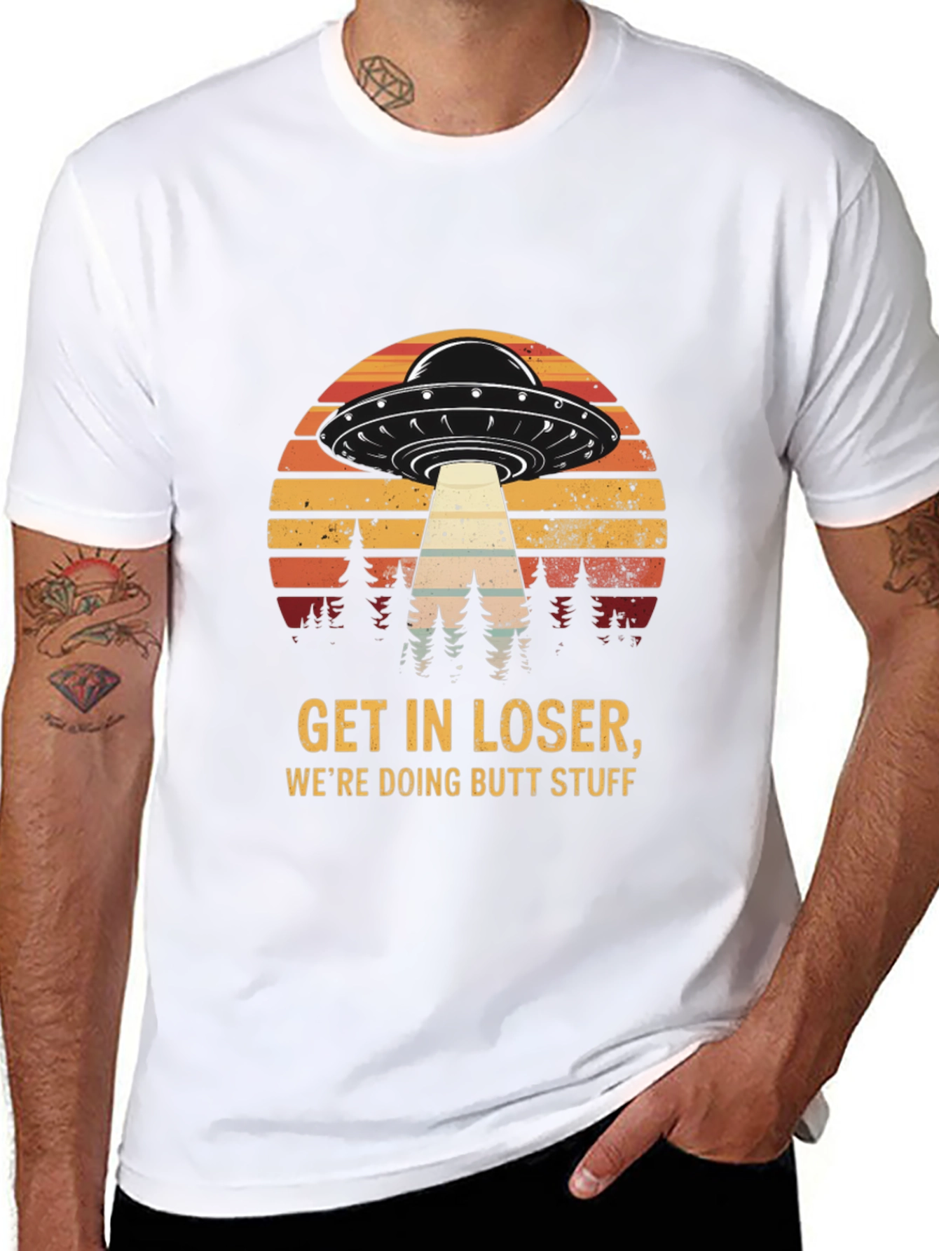Black Get in Loser UFO T-Shirt view 8