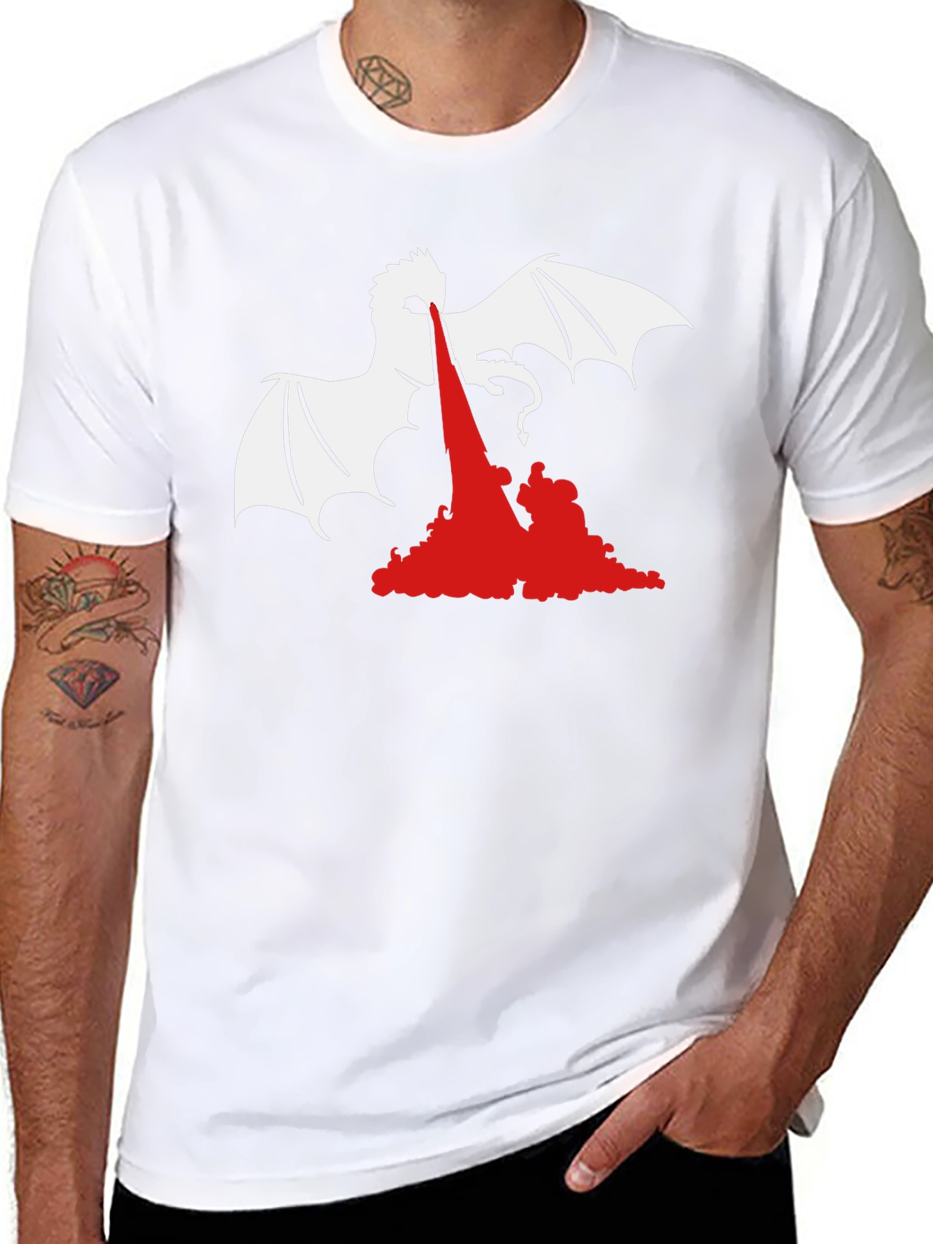 Black Dragon Fire Graphic Tee - Black view 8