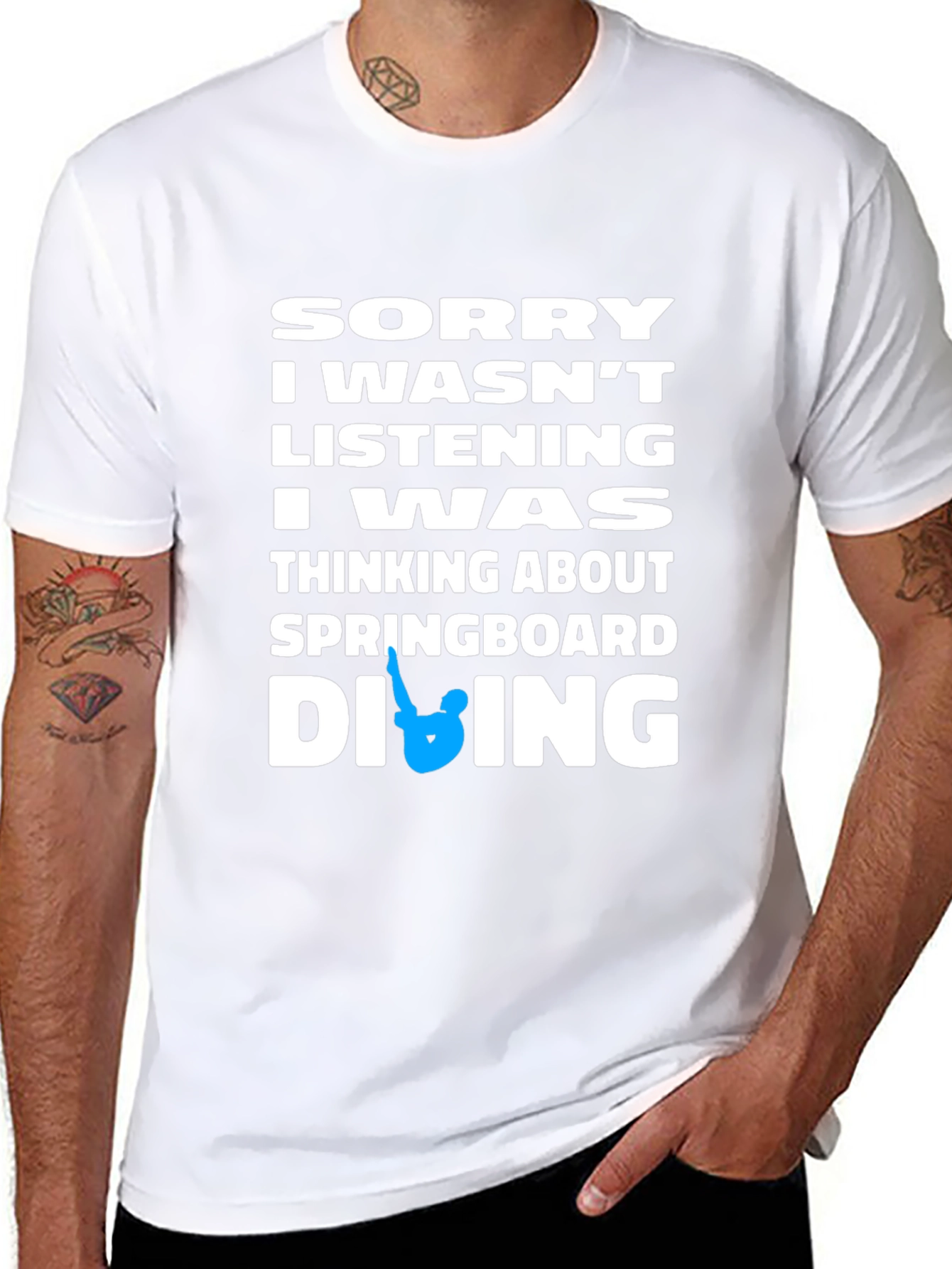 Black Diving T-Shirt - Sorry I Wasn't Listening view 8