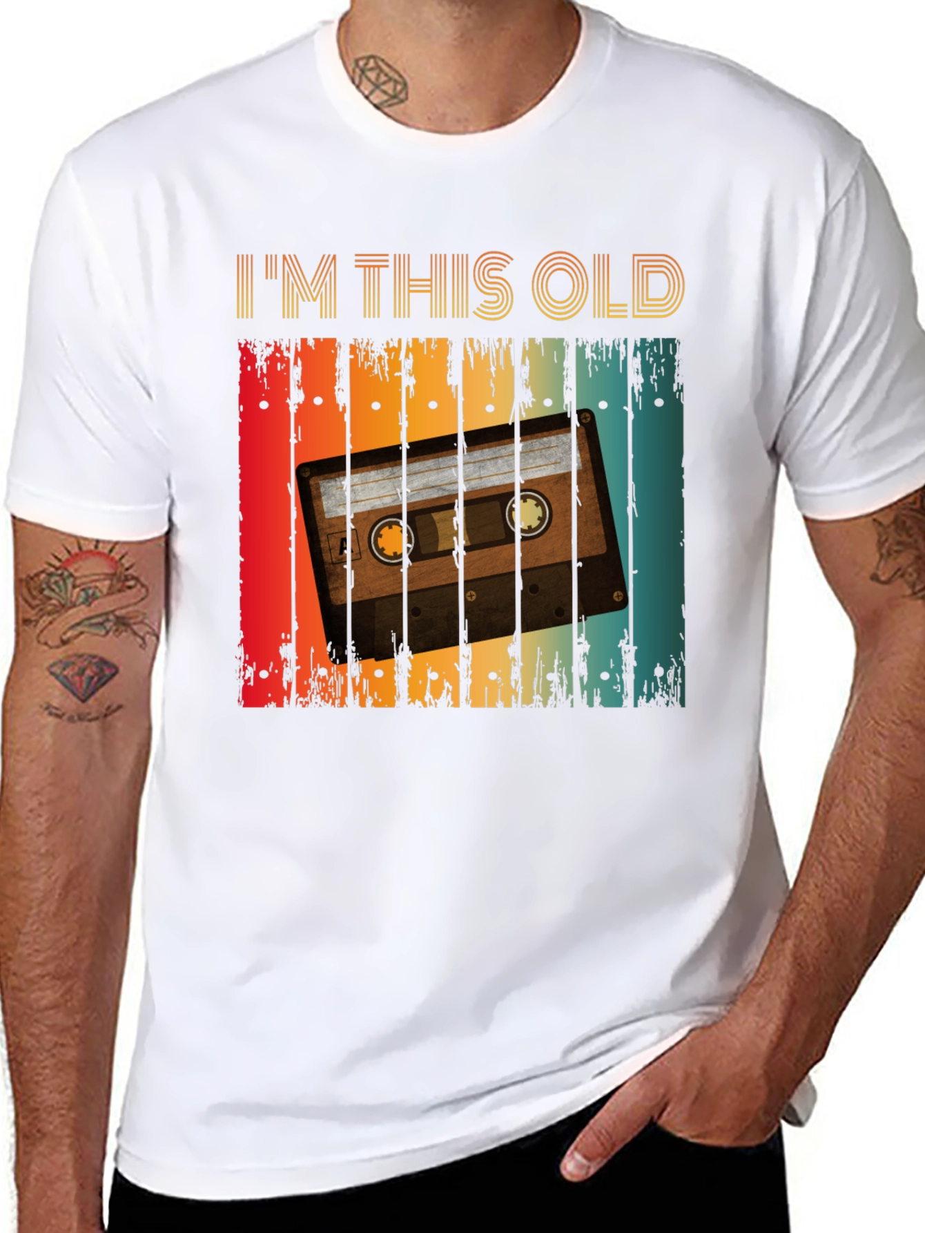 Black Retro Cassette Tape T-Shirt - I'm This Old view 8