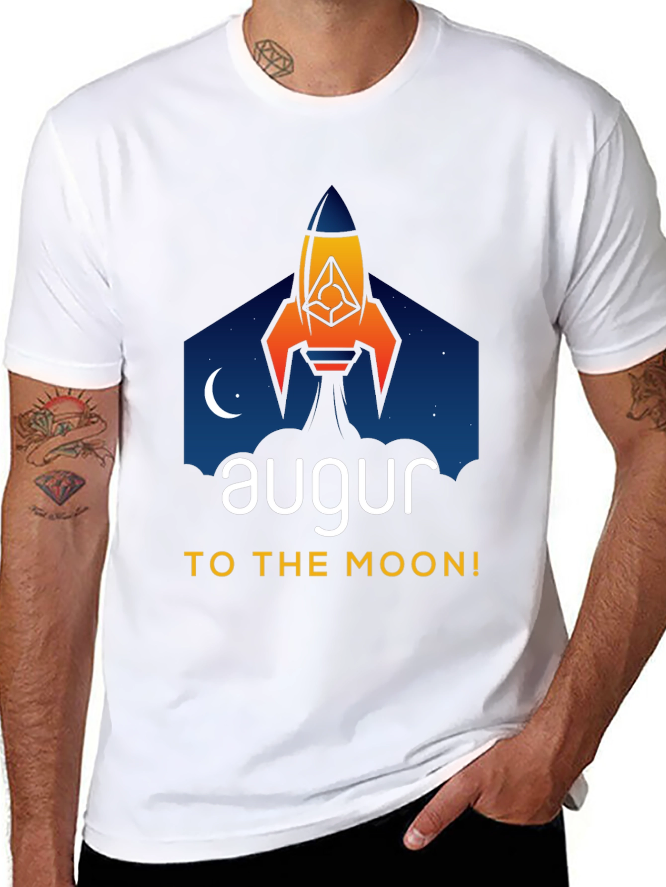 Augur Crypto Black T-Shirt - To the Moon! - 8
