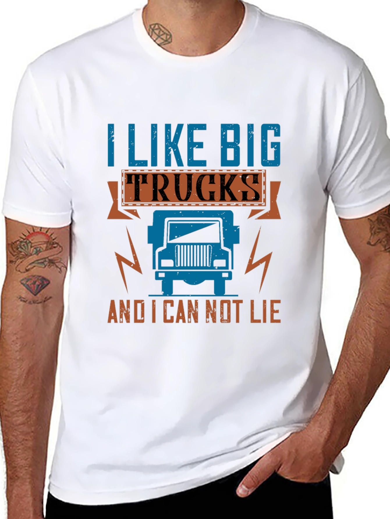 Black I Like Big Trucks T-Shirt - Novelty Graphic Tee view 8
