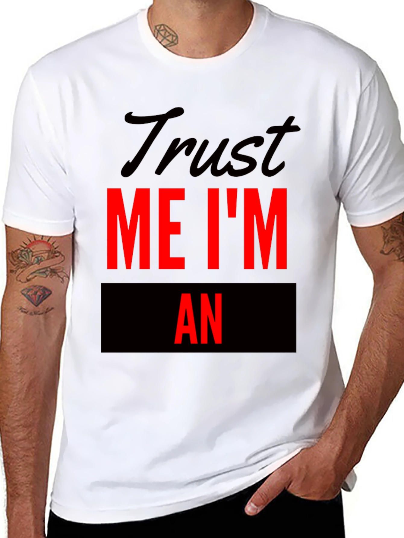 Black Trust Me I'm An Funny T-Shirt view 8
