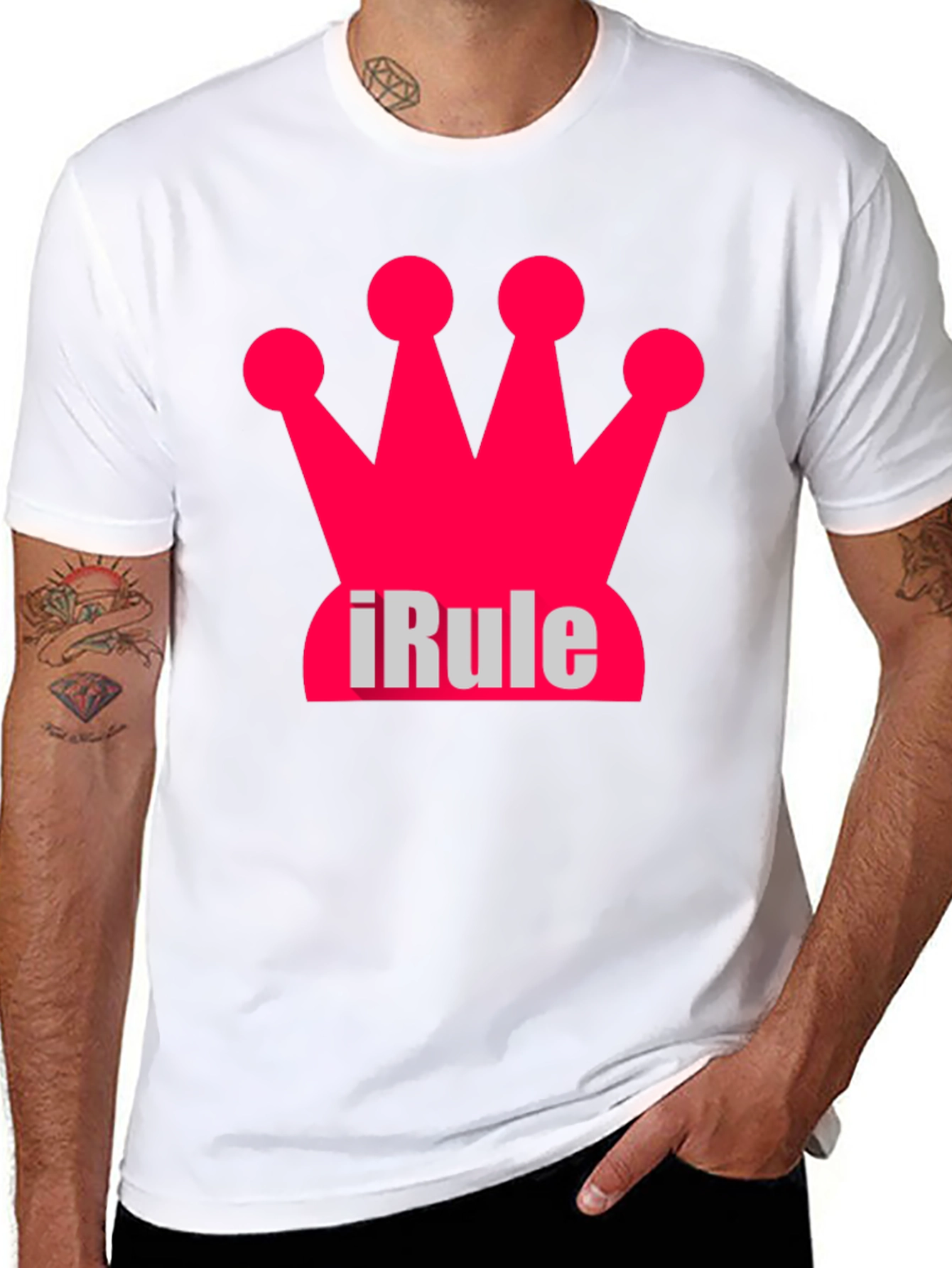 Black iRule Crown Black T-Shirt - Unique Design view 8