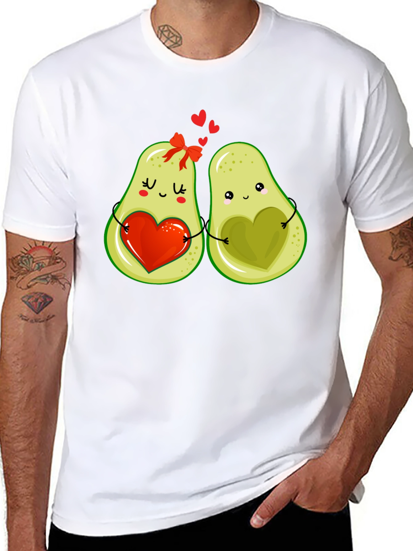 Black Avocado Love T-Shirt - Cute Couple Graphic Tee view 8