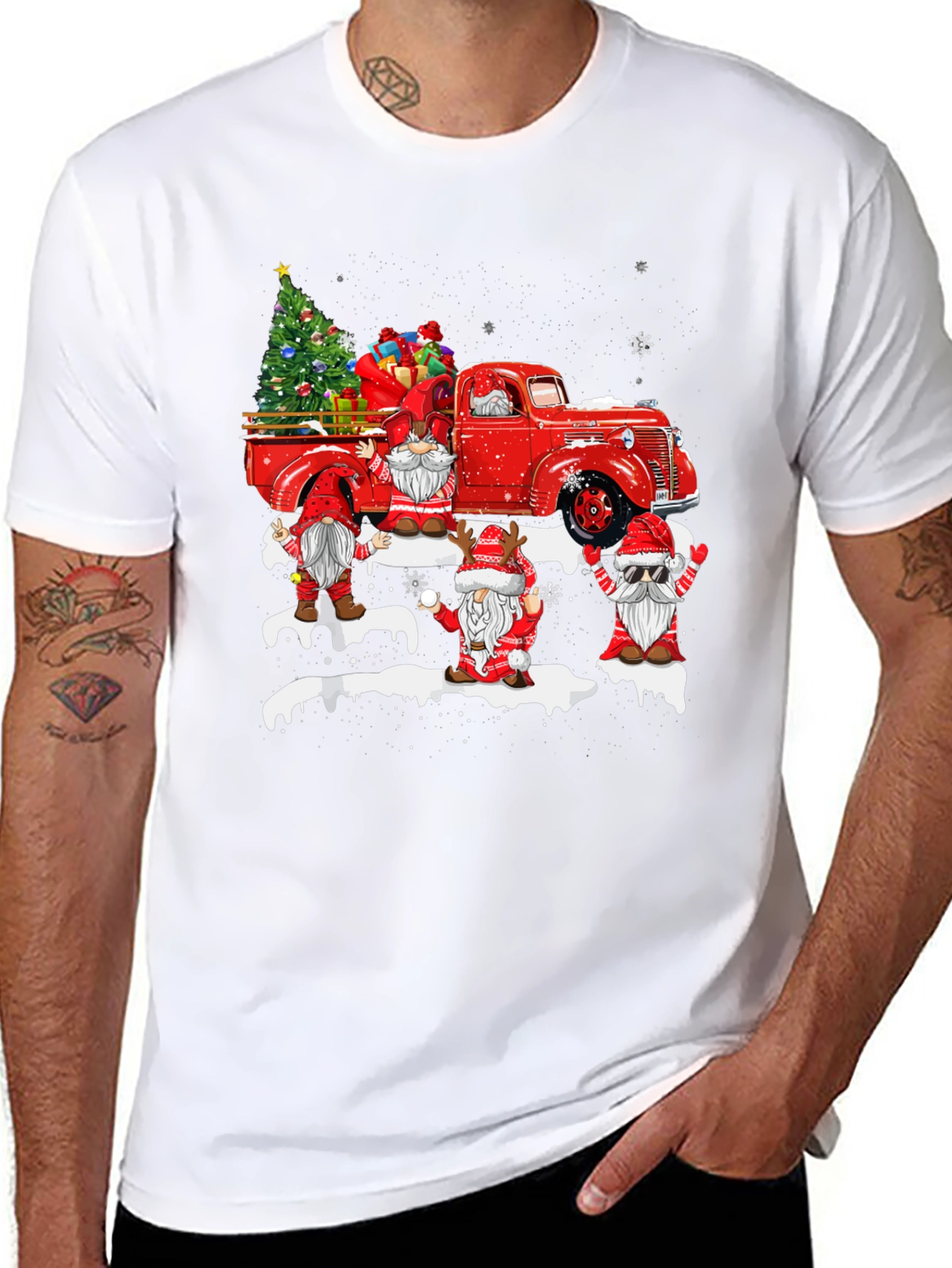 Christmas Gnome Truck T-Shirt - 8
