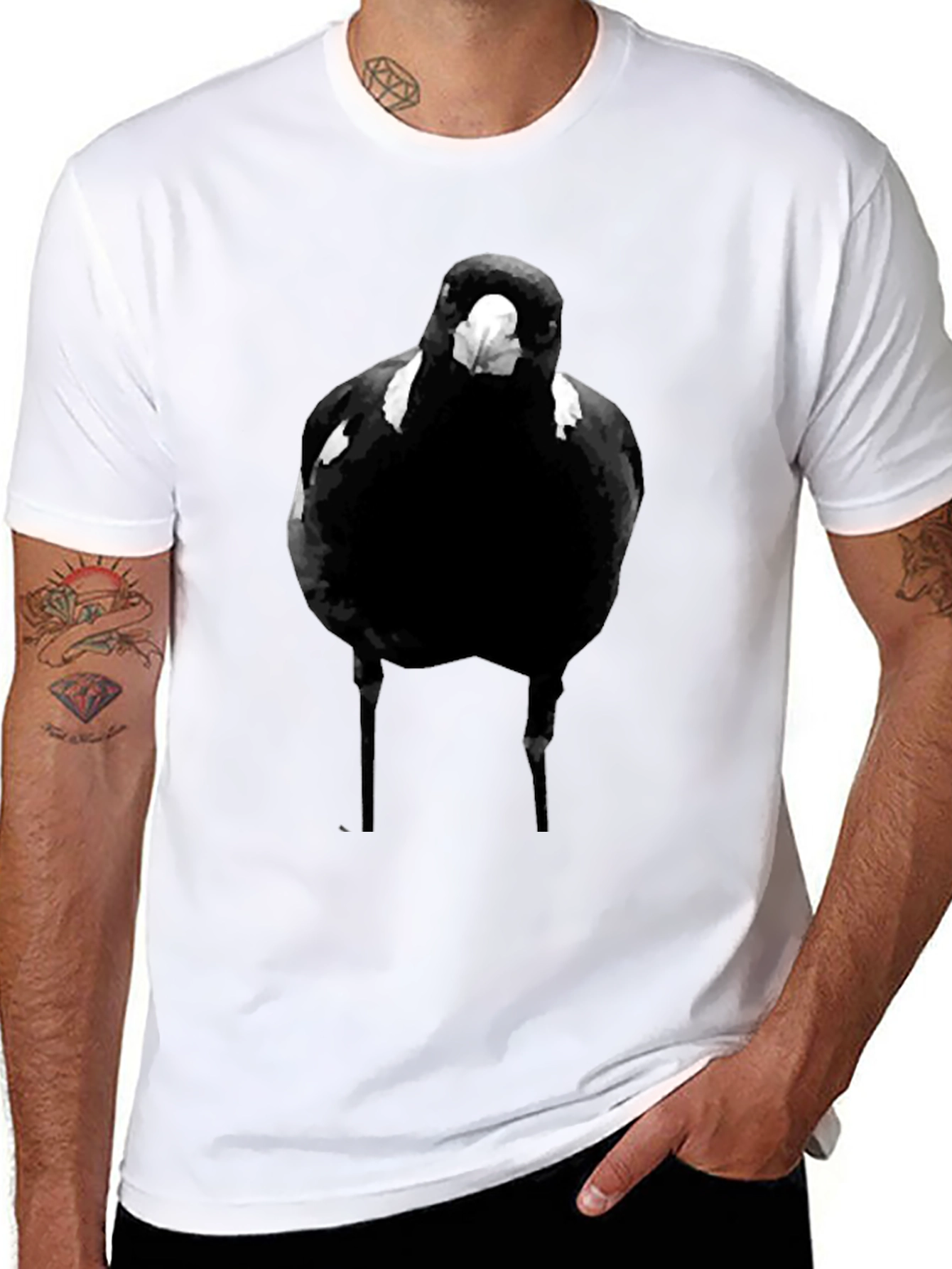 Black Black Bird Graphic Tee - Men's Casual T-Shirt view 8