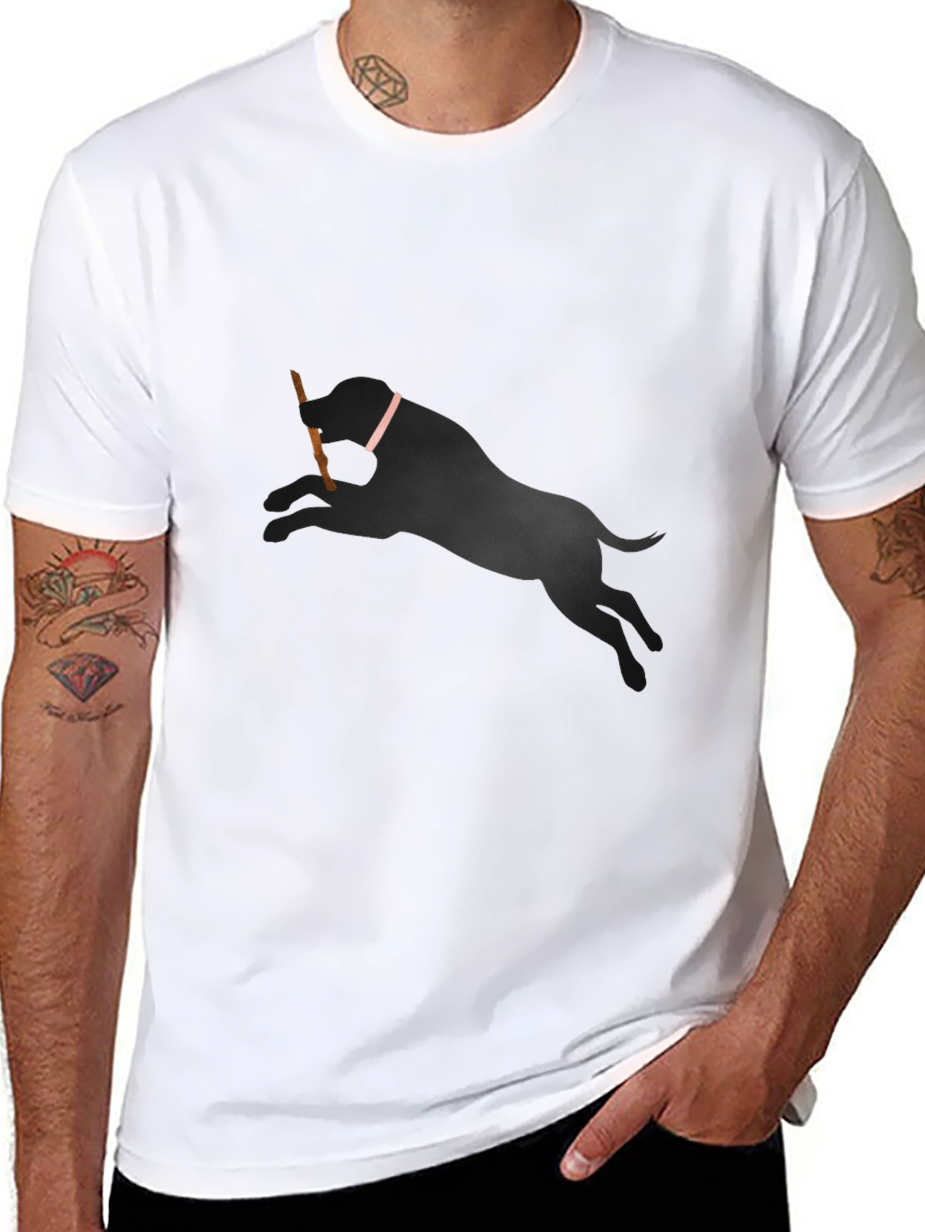 Black Dog Lover T-Shirt - Black Cotton Blend view 8