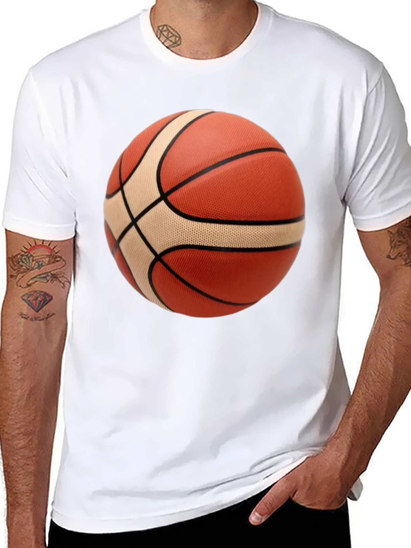 Black Basketball Graphic Tee - Black Cotton Blend view 8