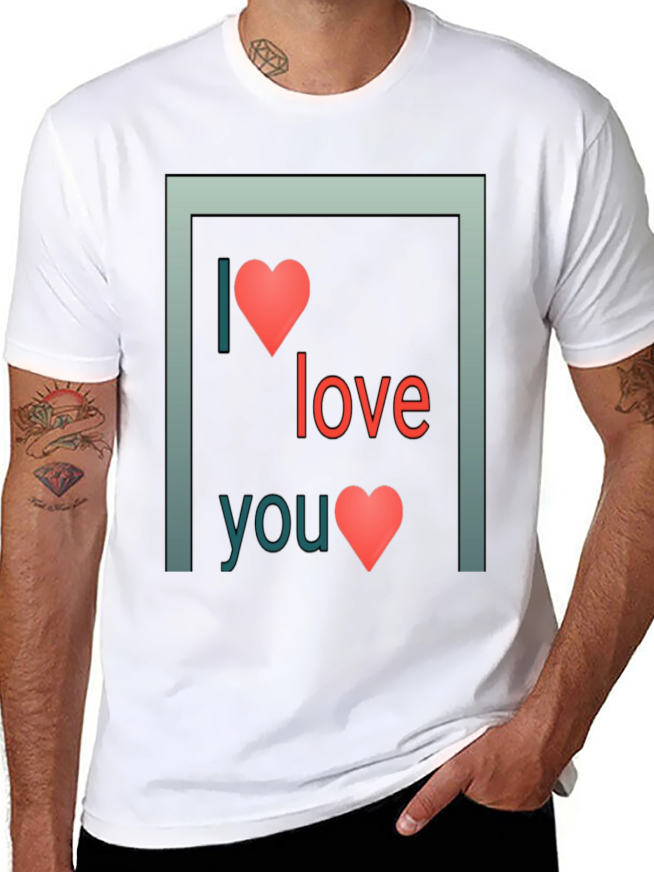 Black I Love You Graphic Tee - Black view 8