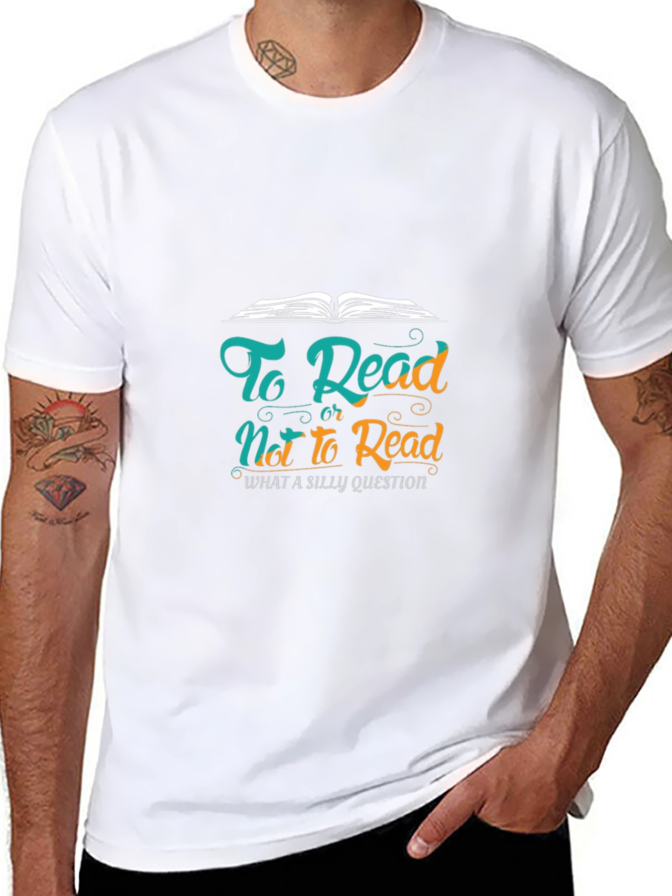 Black To Read or Not to Read Black Cotton T-Shirt view 8