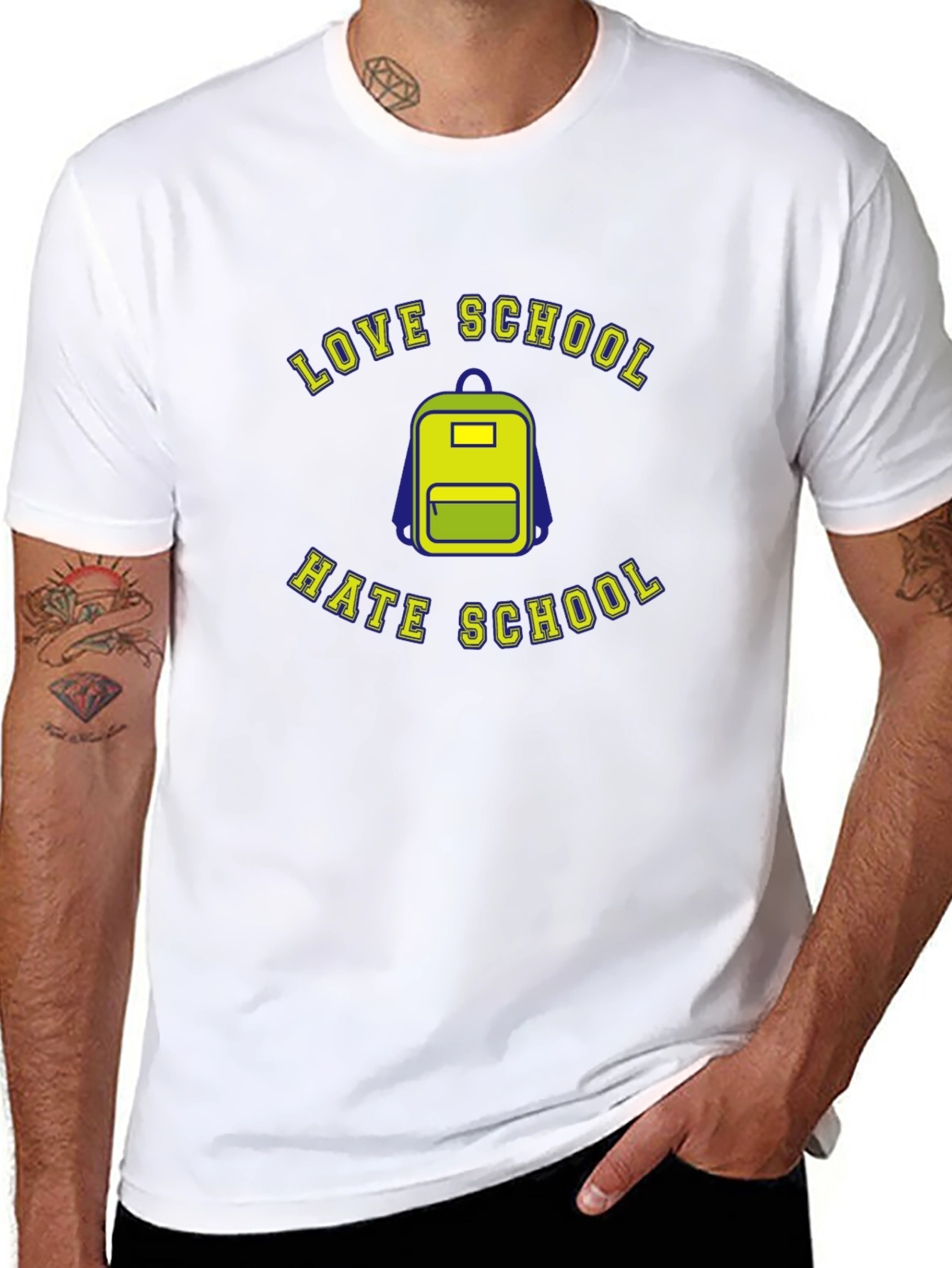 Black Love Hate School Graphic T-Shirt view 8