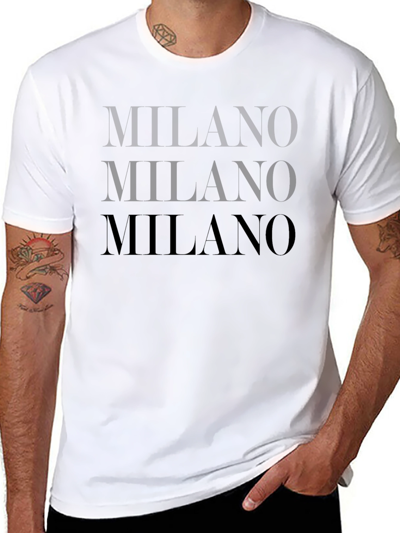 Black Men's Black Milano Graphic Tee view 8