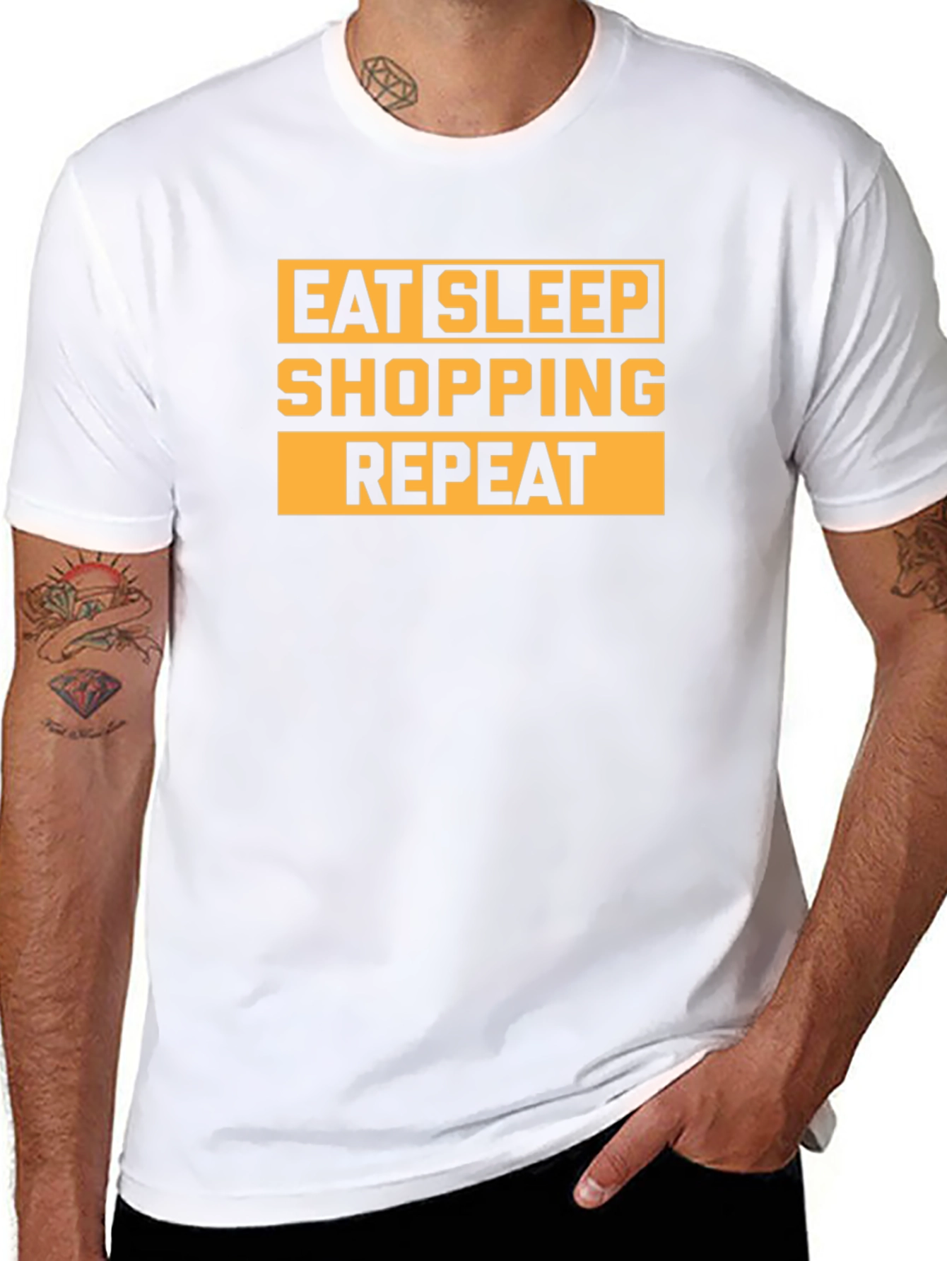 Eat Sleep Shopping Repeat Graphic Tee - 8