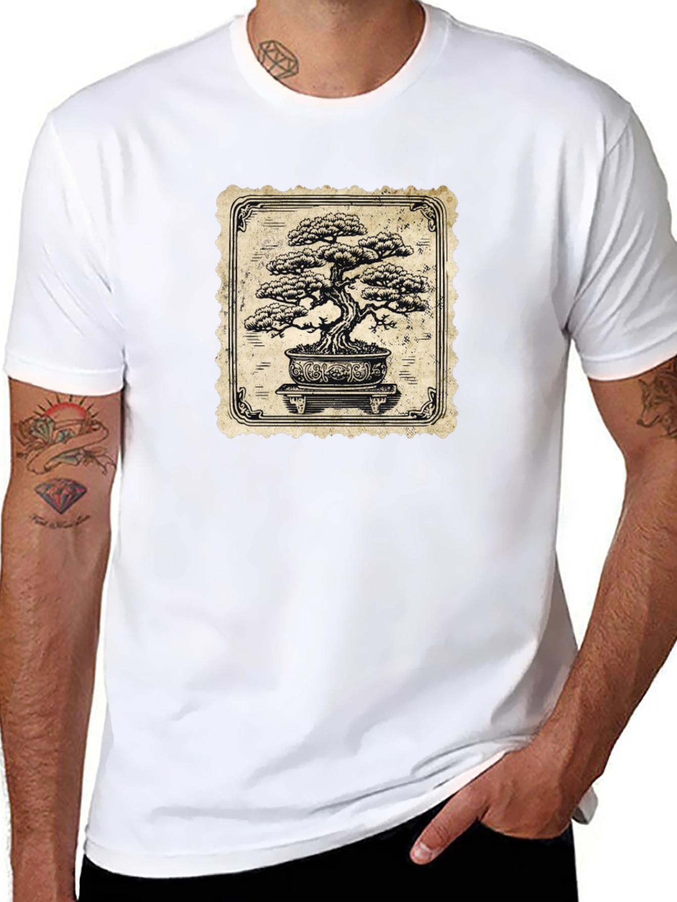 Black Bonsai Tree Graphic Tee - Stylish & Unique view 8