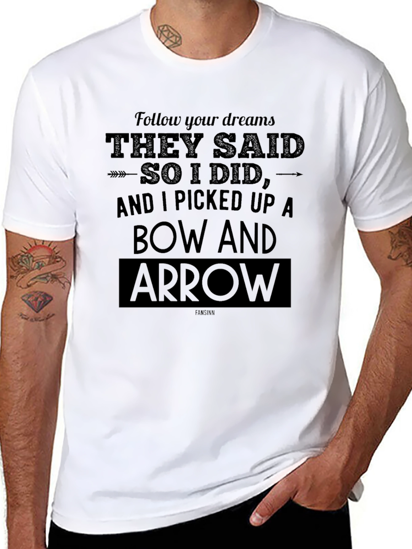 Black Follow Your Dreams Bow and Arrow T-Shirt view 8
