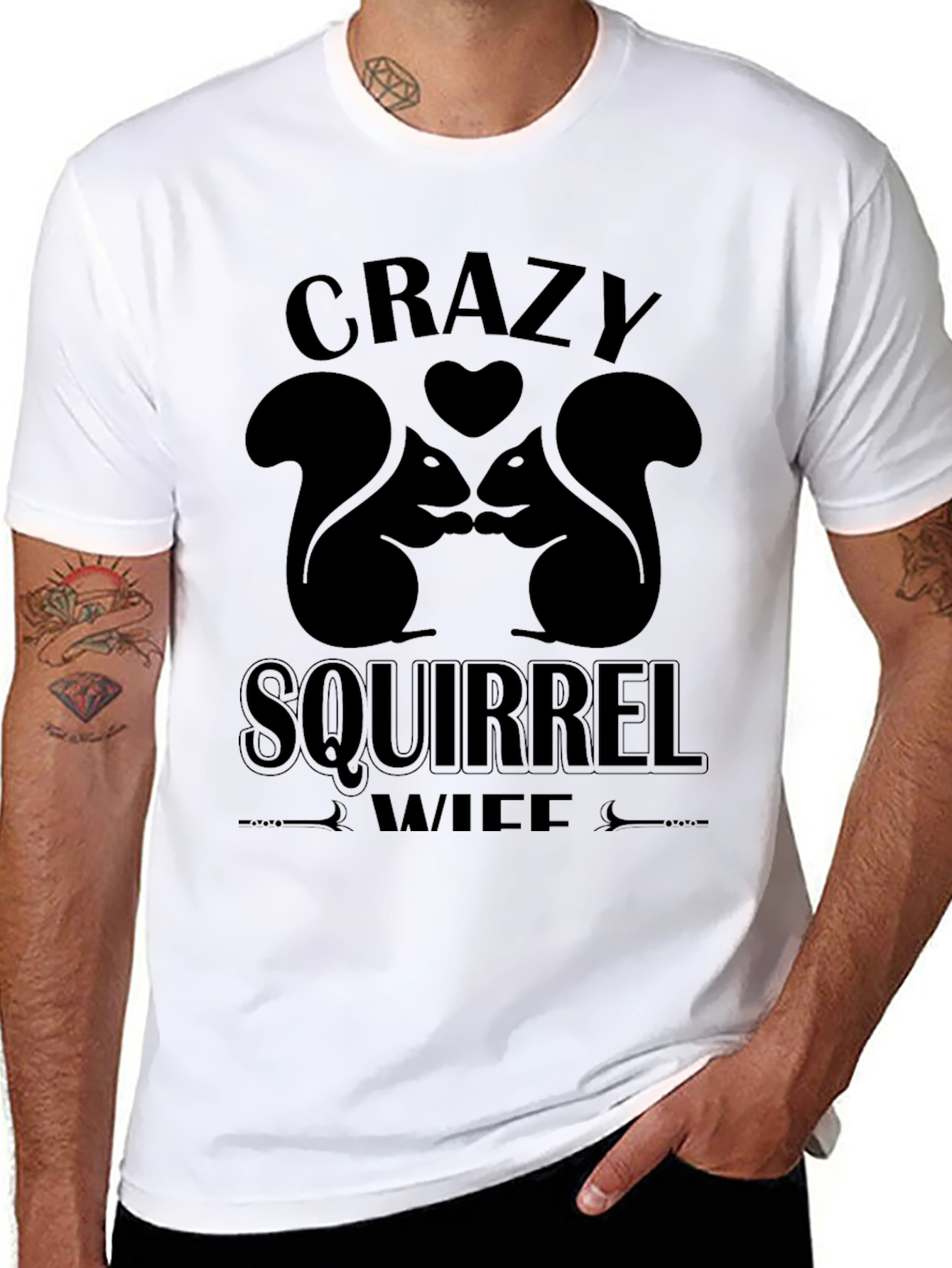 Black Crazy Squirrel Wife T-Shirt view 8
