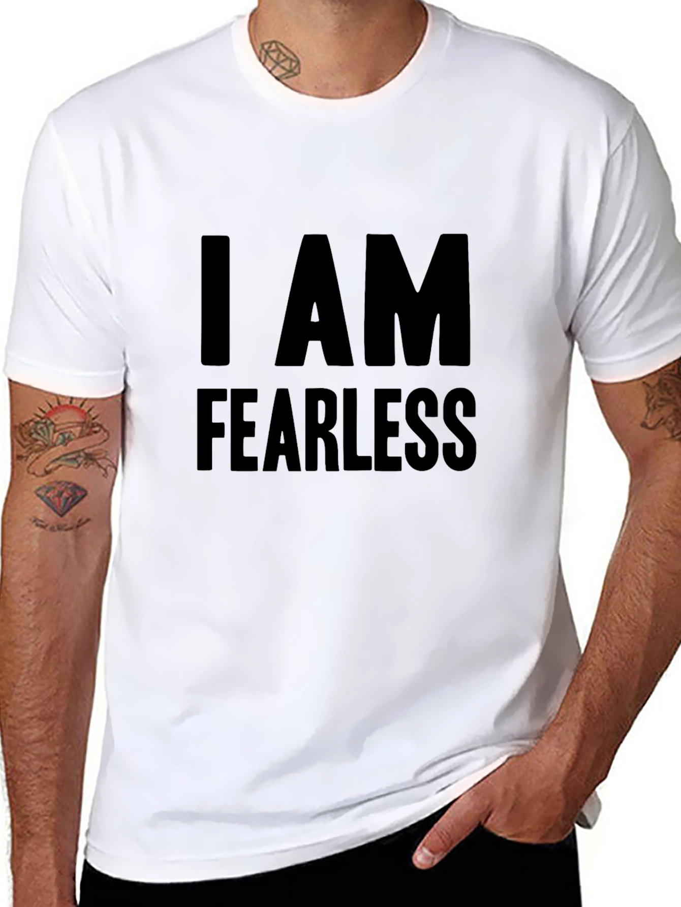 Black I AM FEARLESS Graphic Tee view 8
