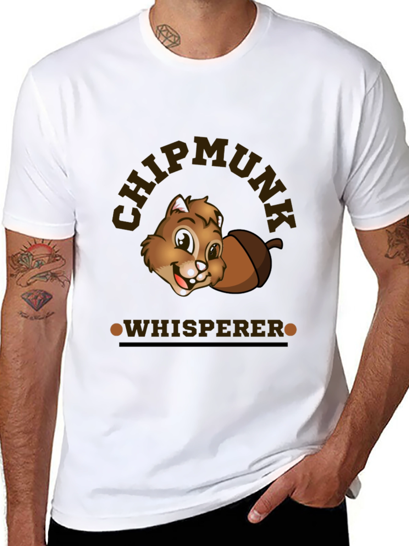 Black Chipmunk Whisperer T-Shirt - Cute Cartoon Design view 8