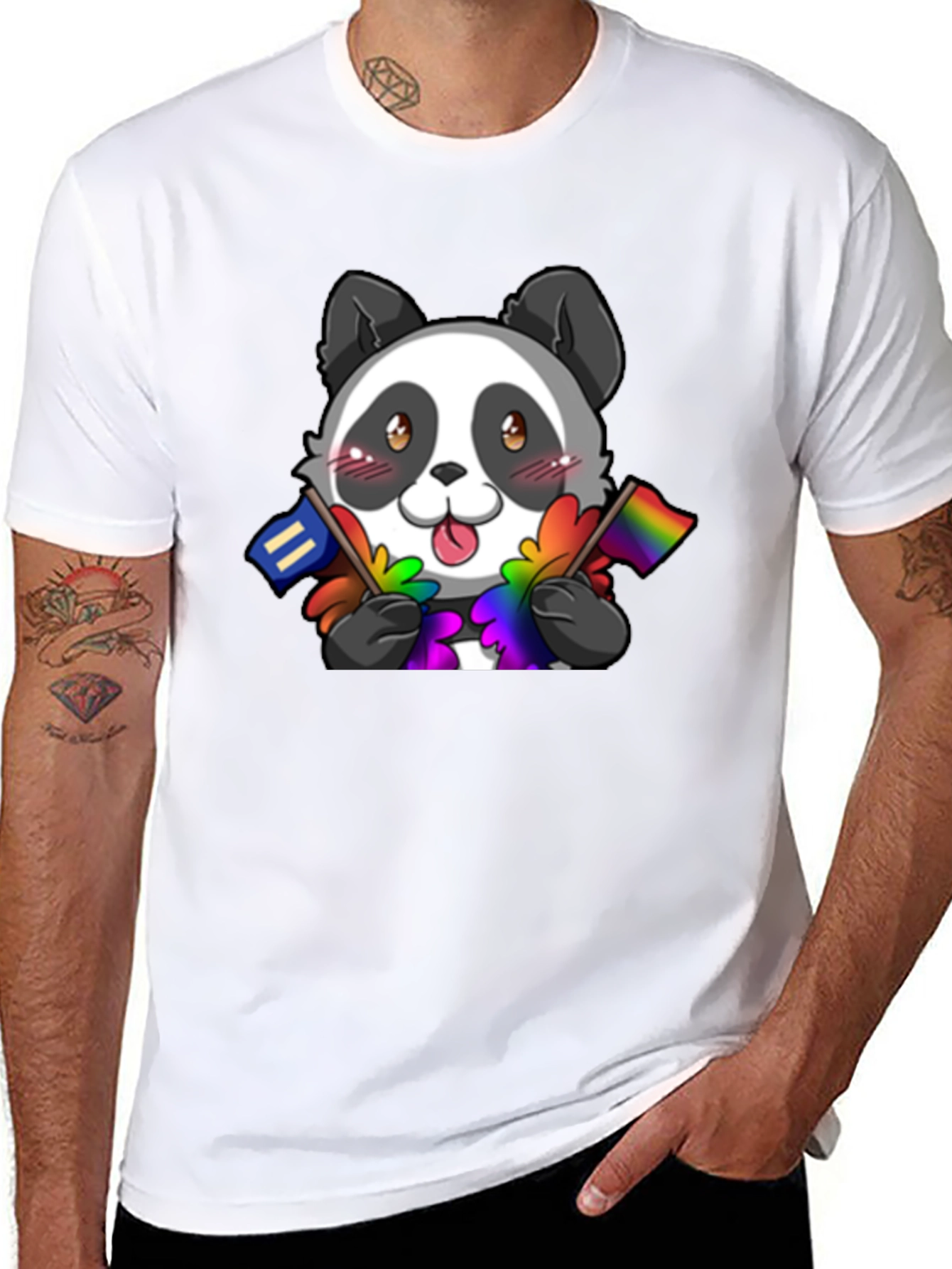 Black Pride Panda T-Shirt - LGBTQ+ Supporter Tee view 8