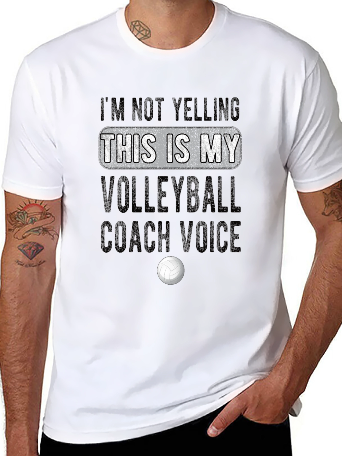 Black Volleyball Coach Voice T-Shirt - Black view 8