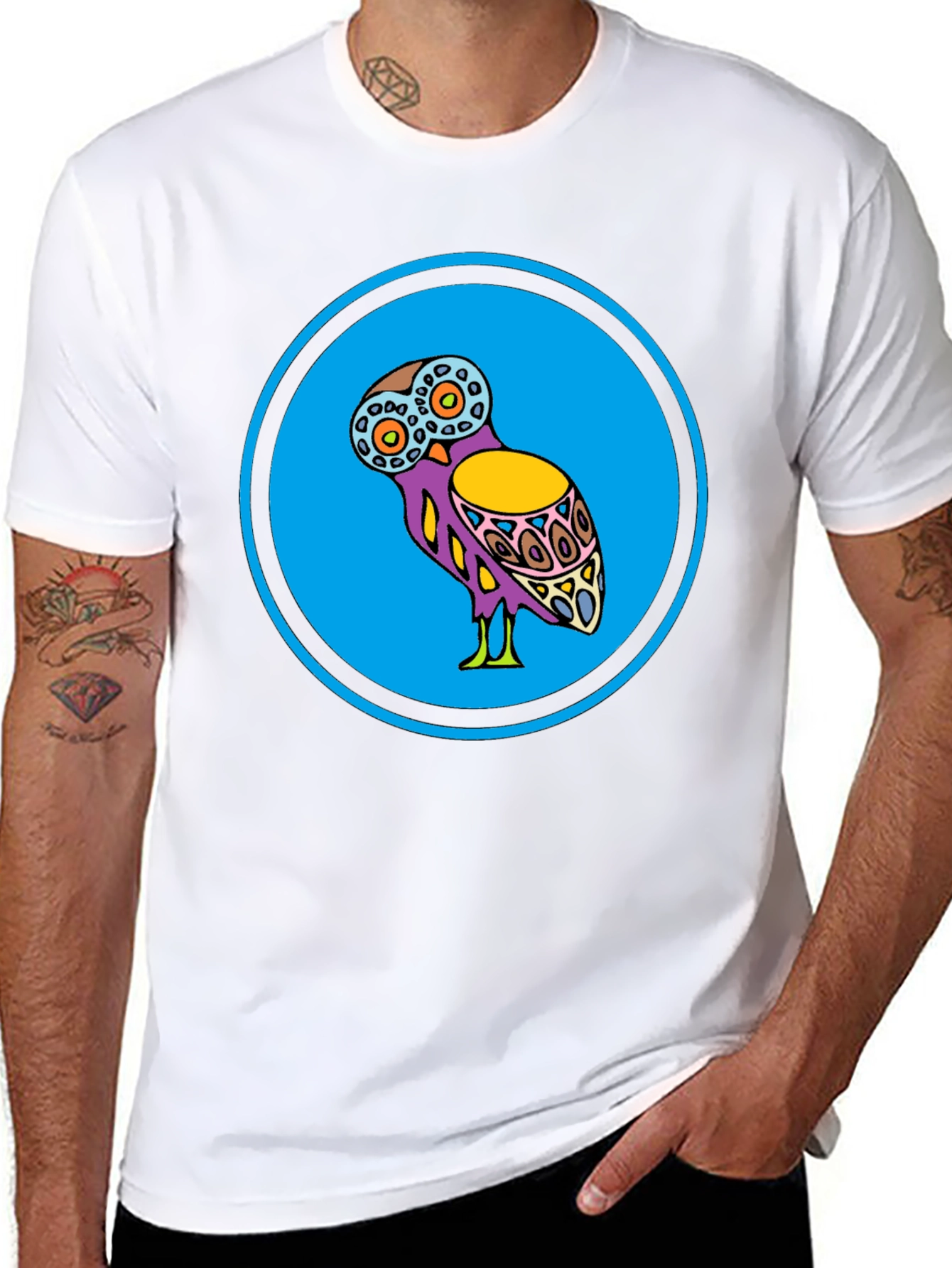 Black Owl Graphic Print Tee - Stylish & Unique Design view 8