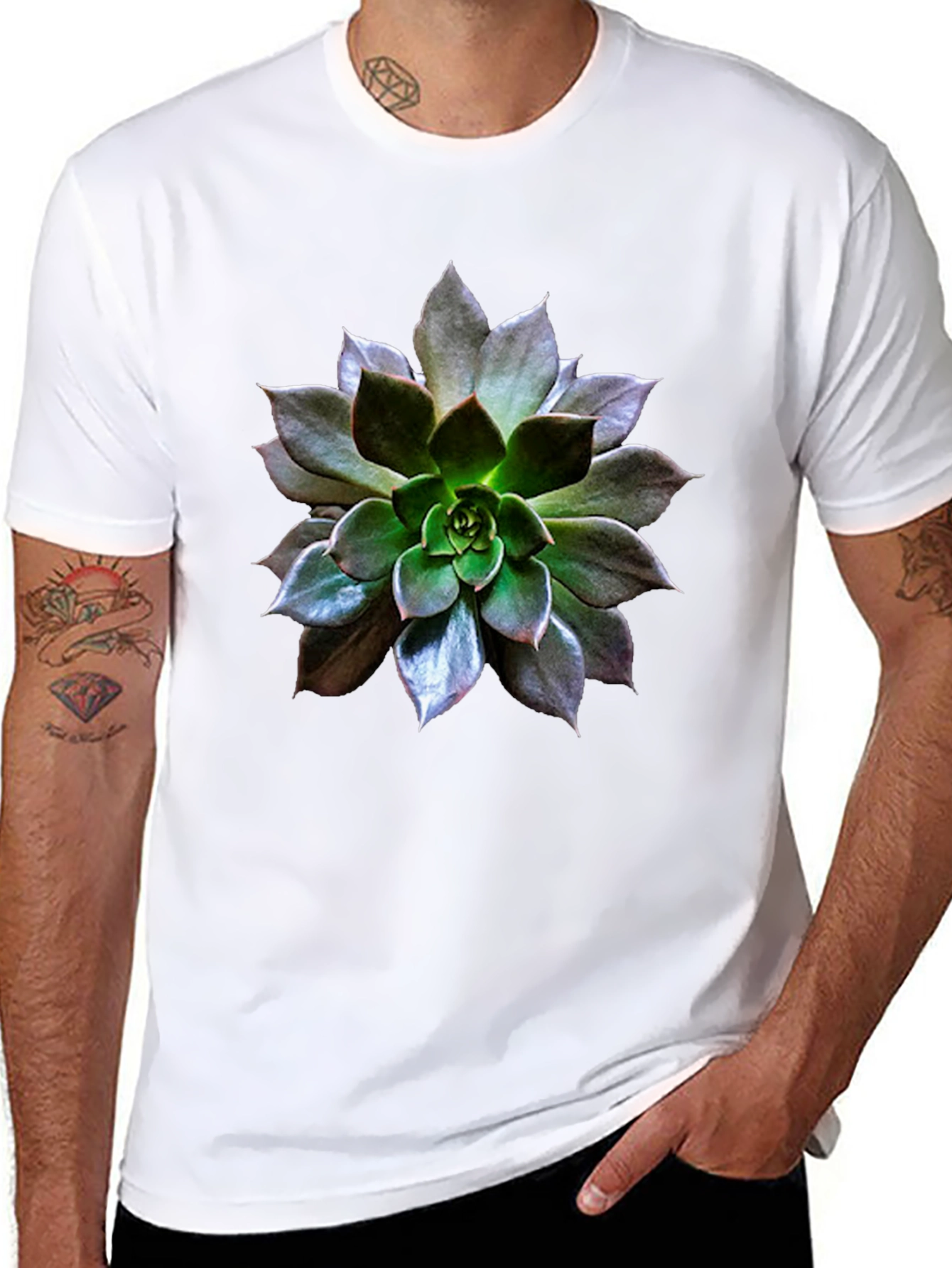 Black Succulent Graphic Tee - Nature Inspired Style view 8