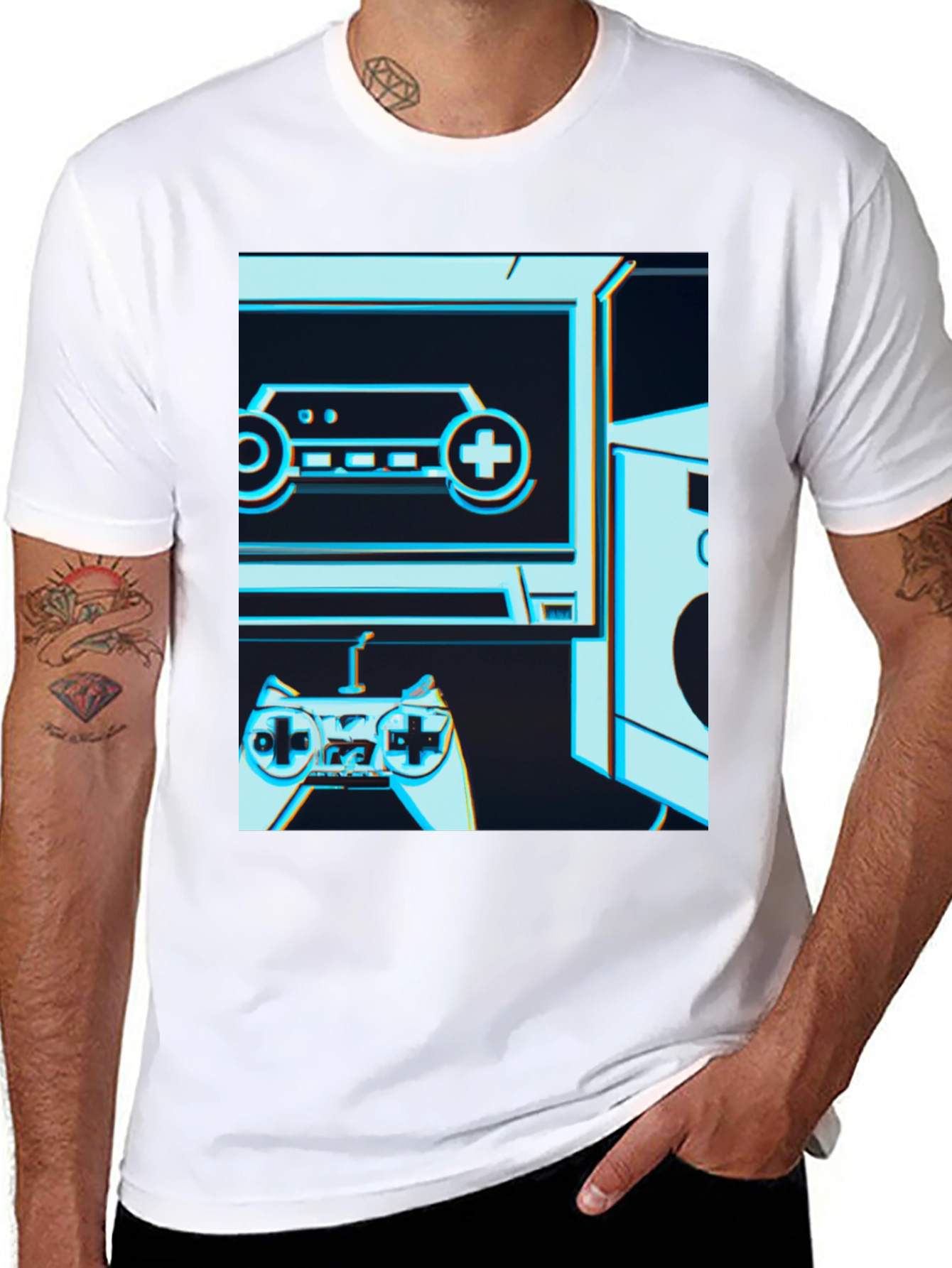 Black Retro Gaming T-Shirt - Classic Console Design view 8