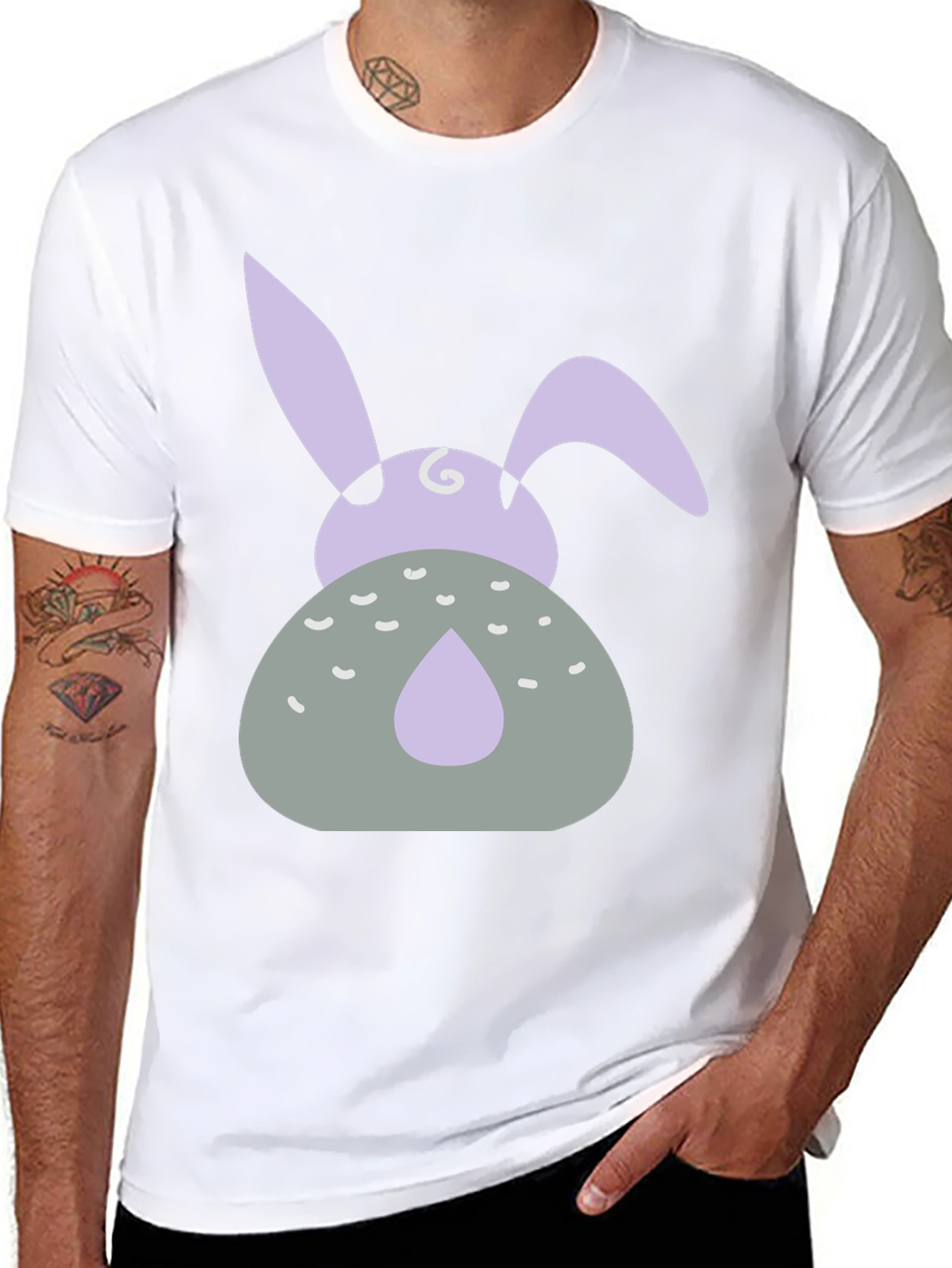 Black Easter Bunny Graphic Tee - Black view 8