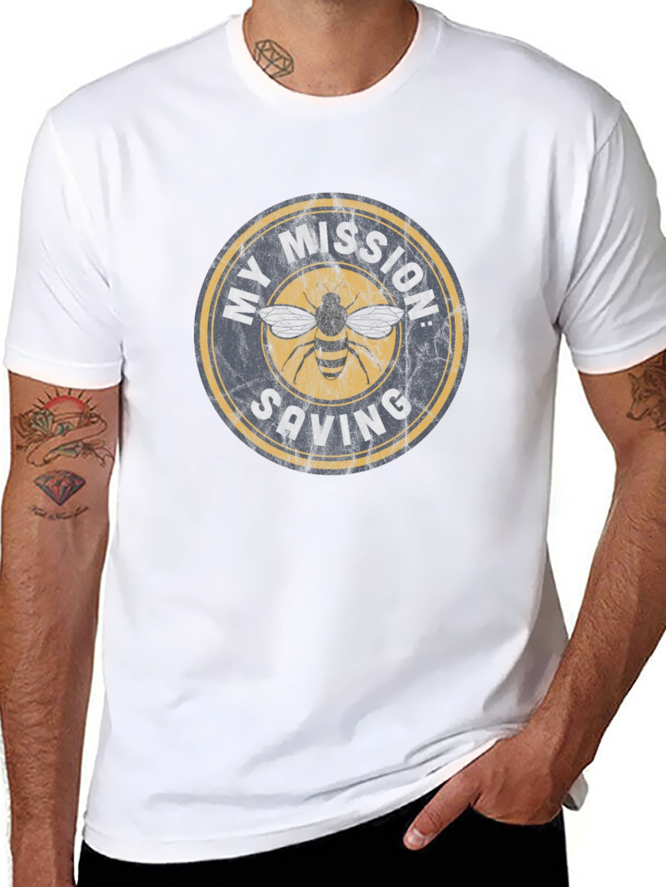 Black My Mission: Saving Bees T-Shirt view 8