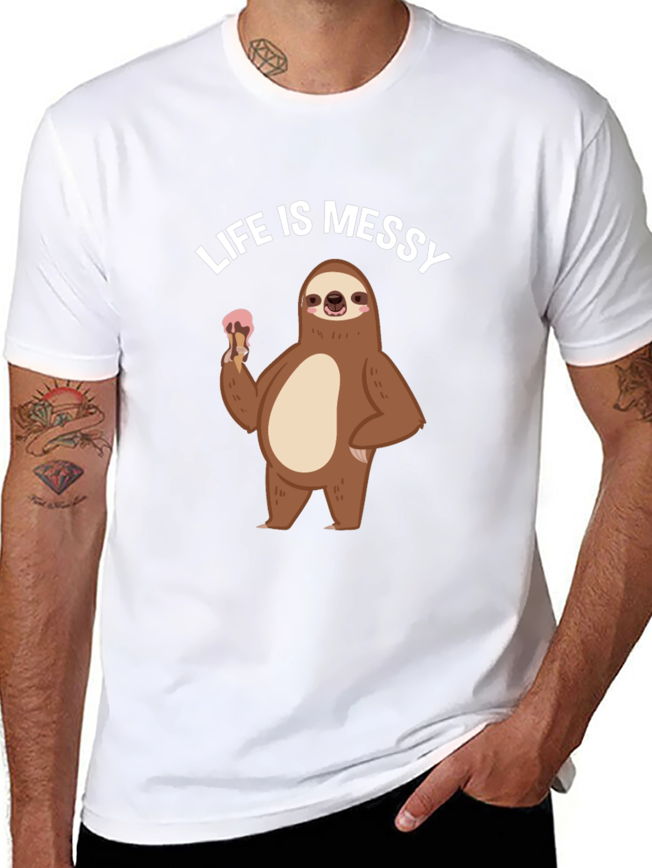 Black Life is Messy Sloth T-Shirt view 8