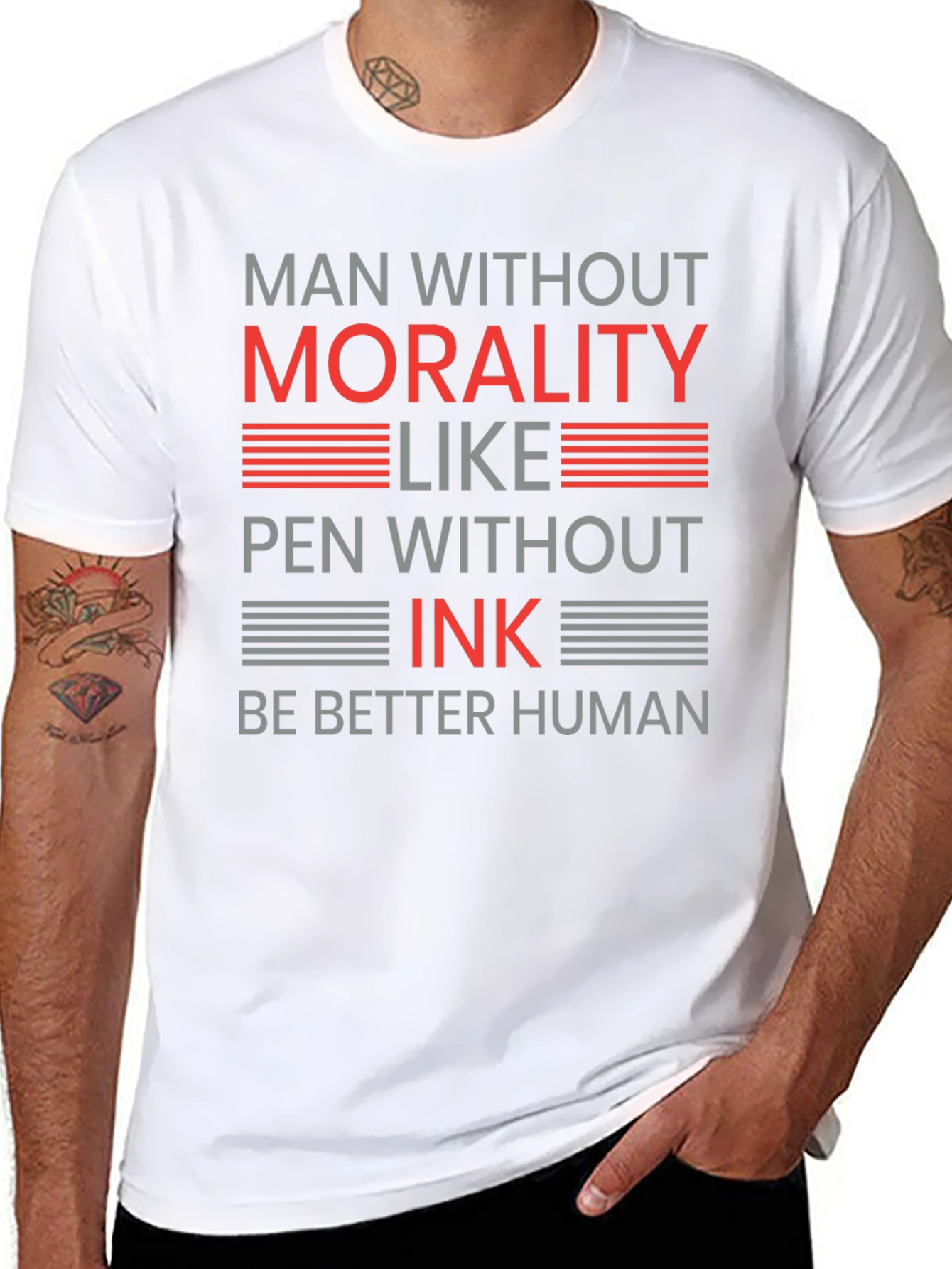 Black Morality Ink Graphic T-Shirt - Be Better Human view 8