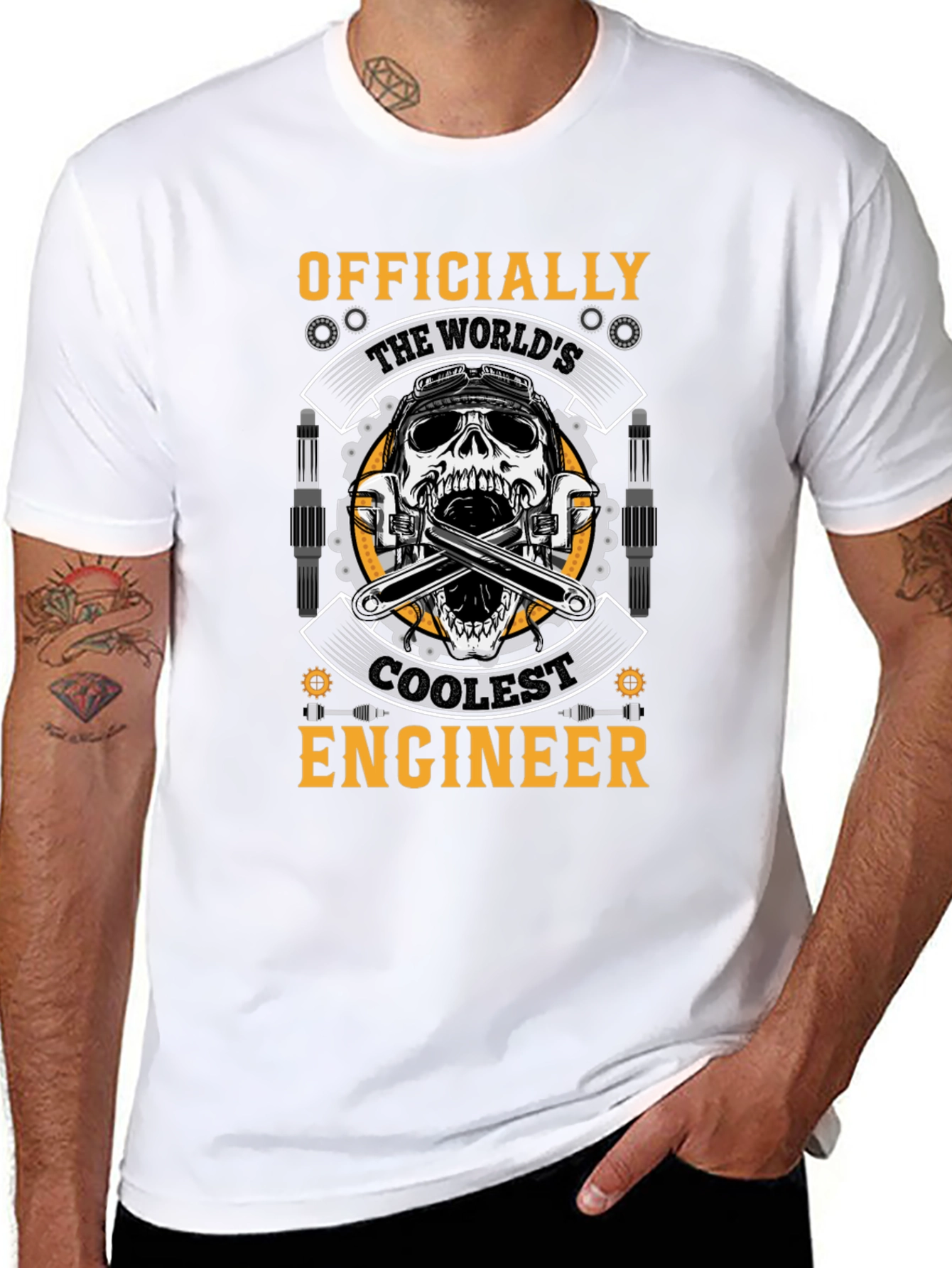 Black Coolest Engineer T-Shirt view 8