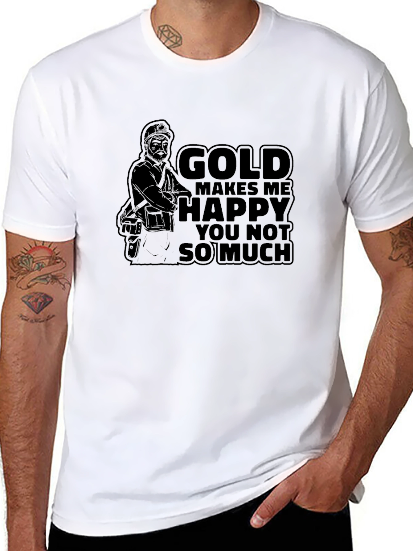 Black Gold Makes Me Happy T-Shirt - Funny Miner Tee view 8