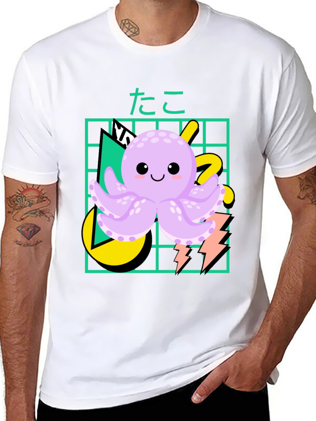 Black Kawaii Octopus Graphic Tee view 8
