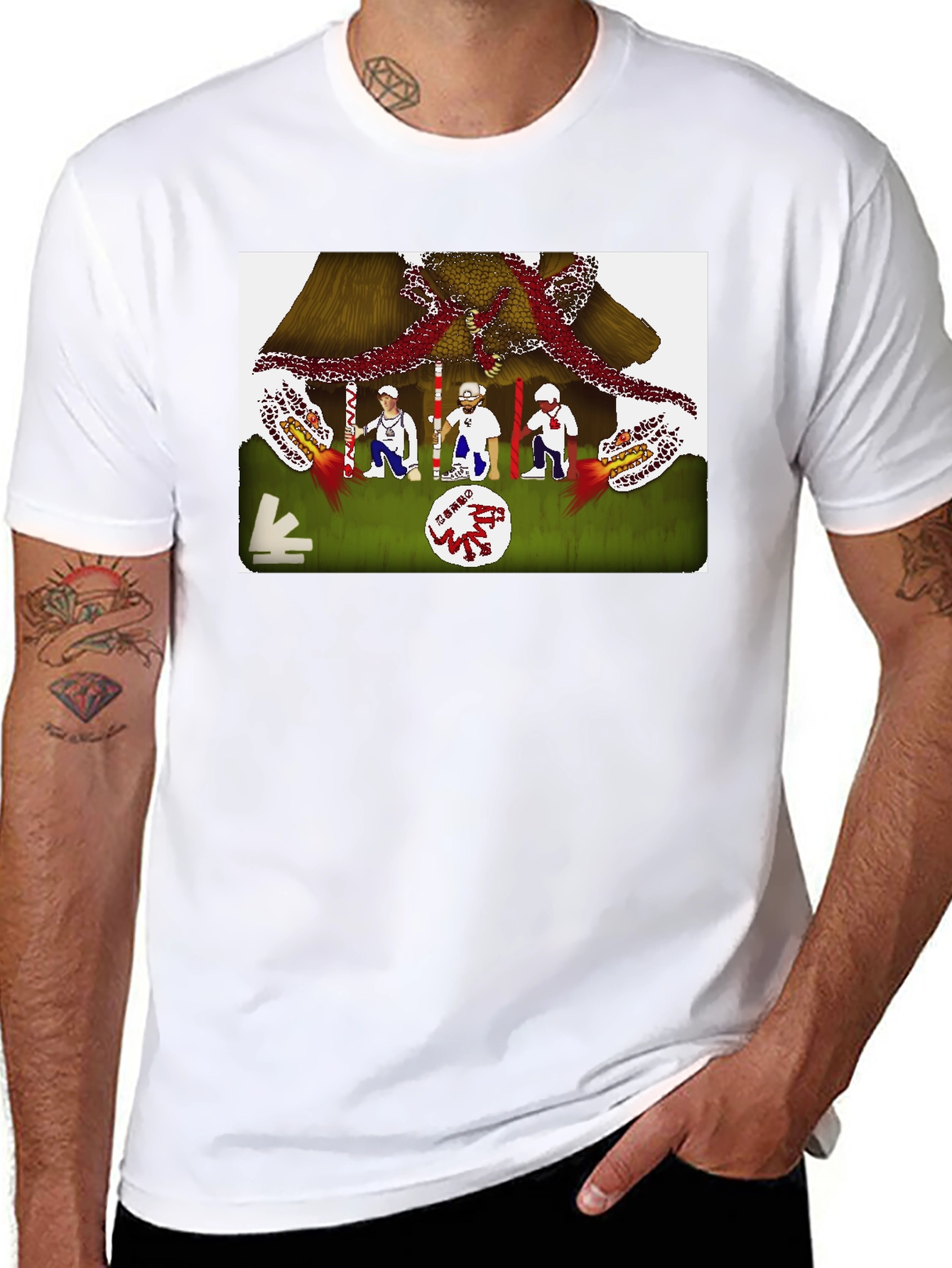 Black Novelty Graphic Tee - Unique Artistic Design view 8